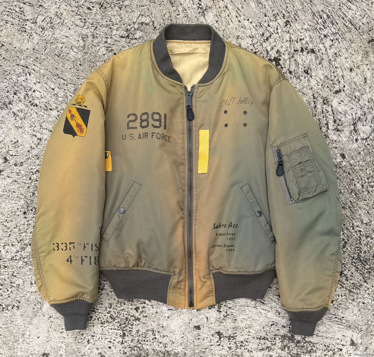 Avirex VTG MA-1 Flight Jacket Art Sabre Ace Korea Japan Bomber Size US L / EU 52-54 / 3 - 1 Thumbnail