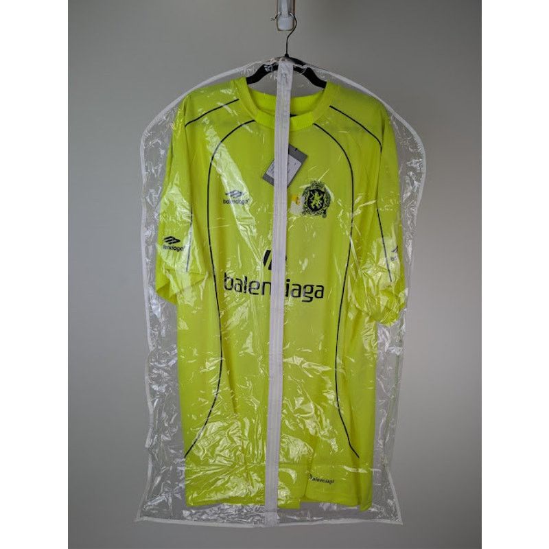 Balenciaga o1rshd1 Soccer Fluo Burly Hi Technical Jersey T-Shirt Yellow Size US XXL / EU 58 / 5 - 23 Thumbnail