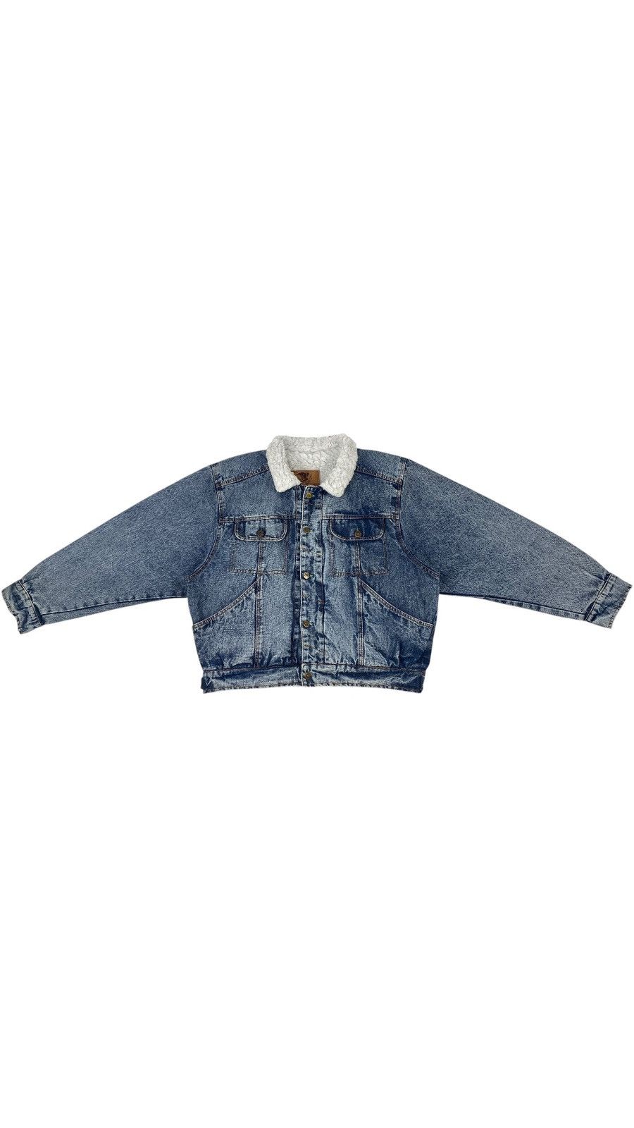 Vintage 🔥LASTDROP🔥 Vintage 90s Baggy Oversized Sherpa Denim Jacket Size US L / EU 52-54 / 3 - 1 Thumbnail