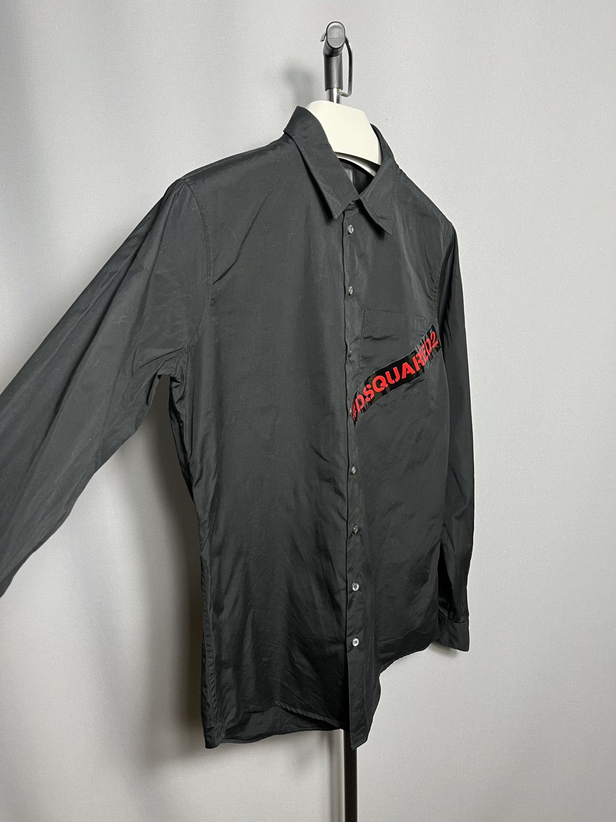 Dsquared2 Dsquared2 Tape Pocket Shirt Black s74dm0231 Long Sleeve Size US M / EU 48-50 / 2 - 2 Thumbnail