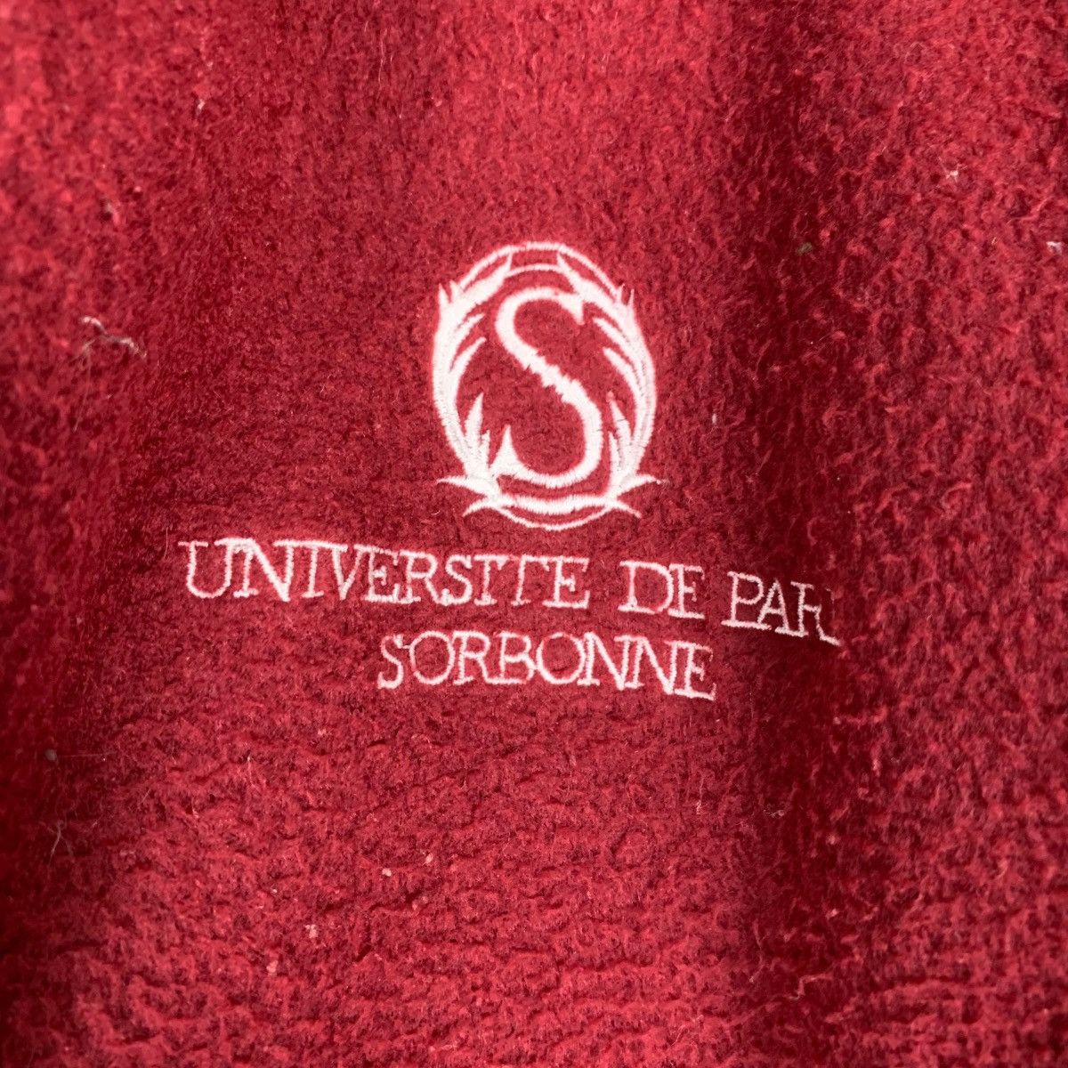 Vintage Univesite De Paris Surbonne Red Fleece Hoodie #1083-C49 Size US M / EU 48-50 / 2 - 16 Thumbnail