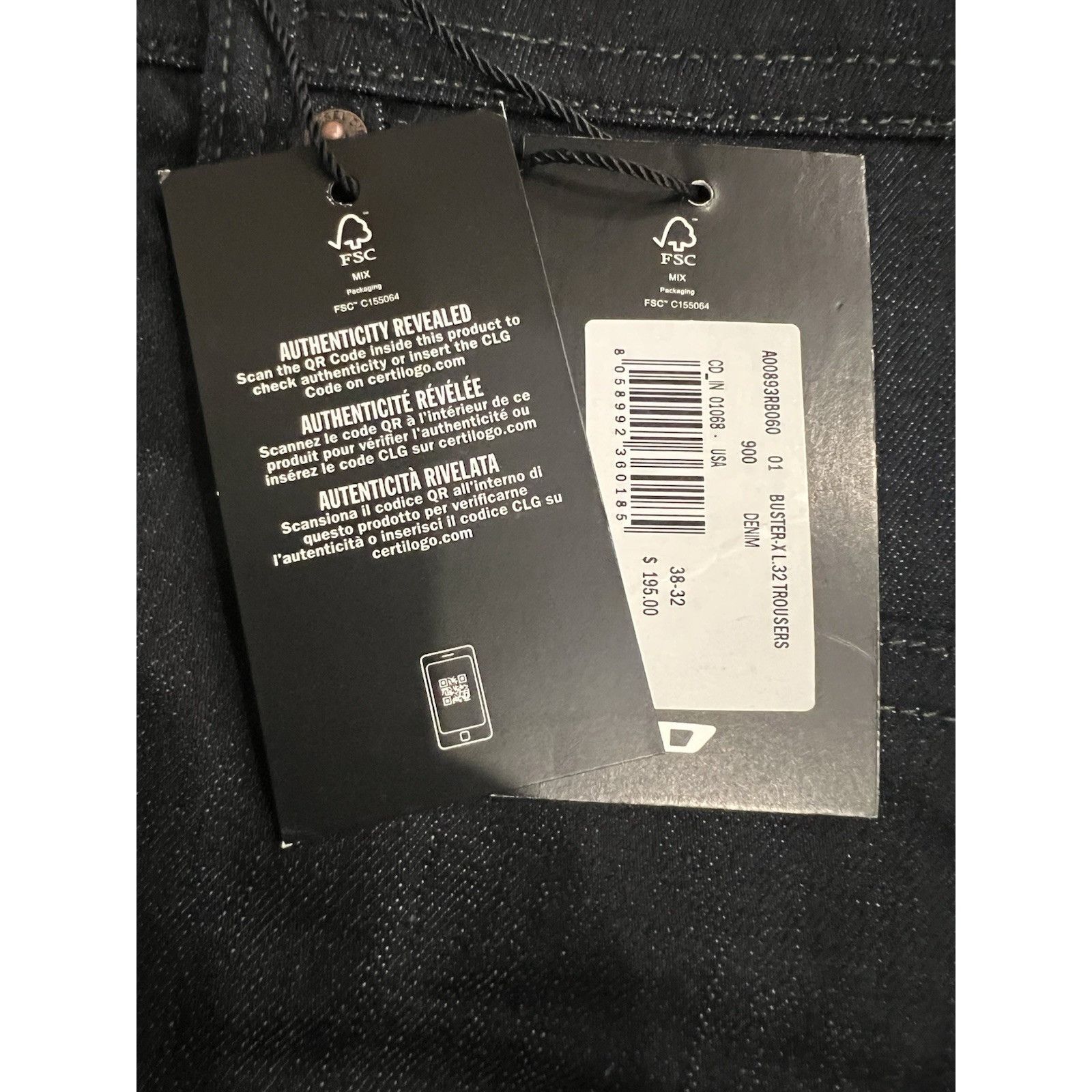 Diesel Diesel Mens Buster Tapered Jeans RB060 Dark Blue Size 38/32 Size US 38 / EU 54 - 7 Thumbnail