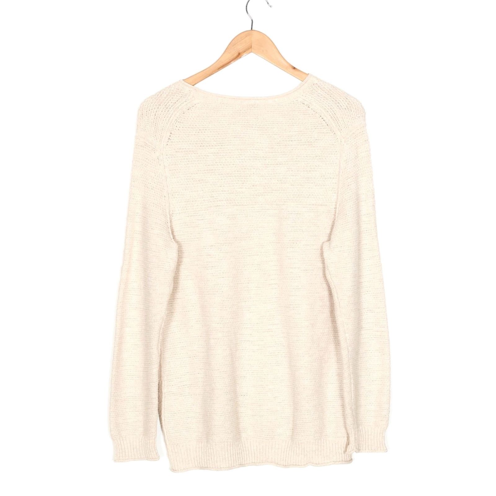 Hugo Boss HUGO BOSS ORANGE Jumper Shirt Men L V-Neck Cotton Beige 2000s Classic Pullovers VR2691 Size US L / EU 52-54 / 3 - 3 Thumbnail