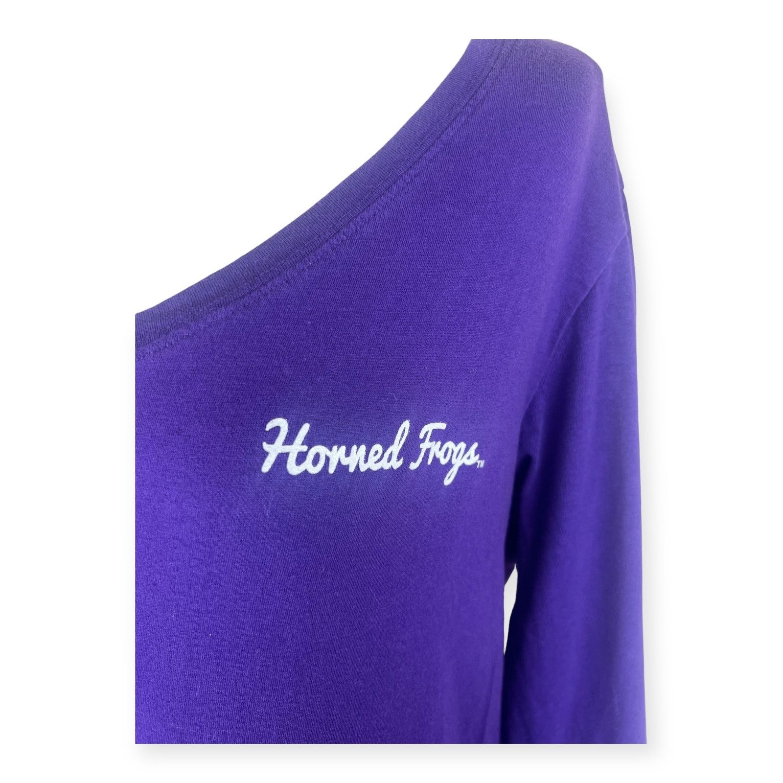 Colosseum Athletics TCU Women's Long Sleeve V-Neck Top - Purple Horned Frogs Size M / US 6-8 / IT 42-44 - 3 Thumbnail