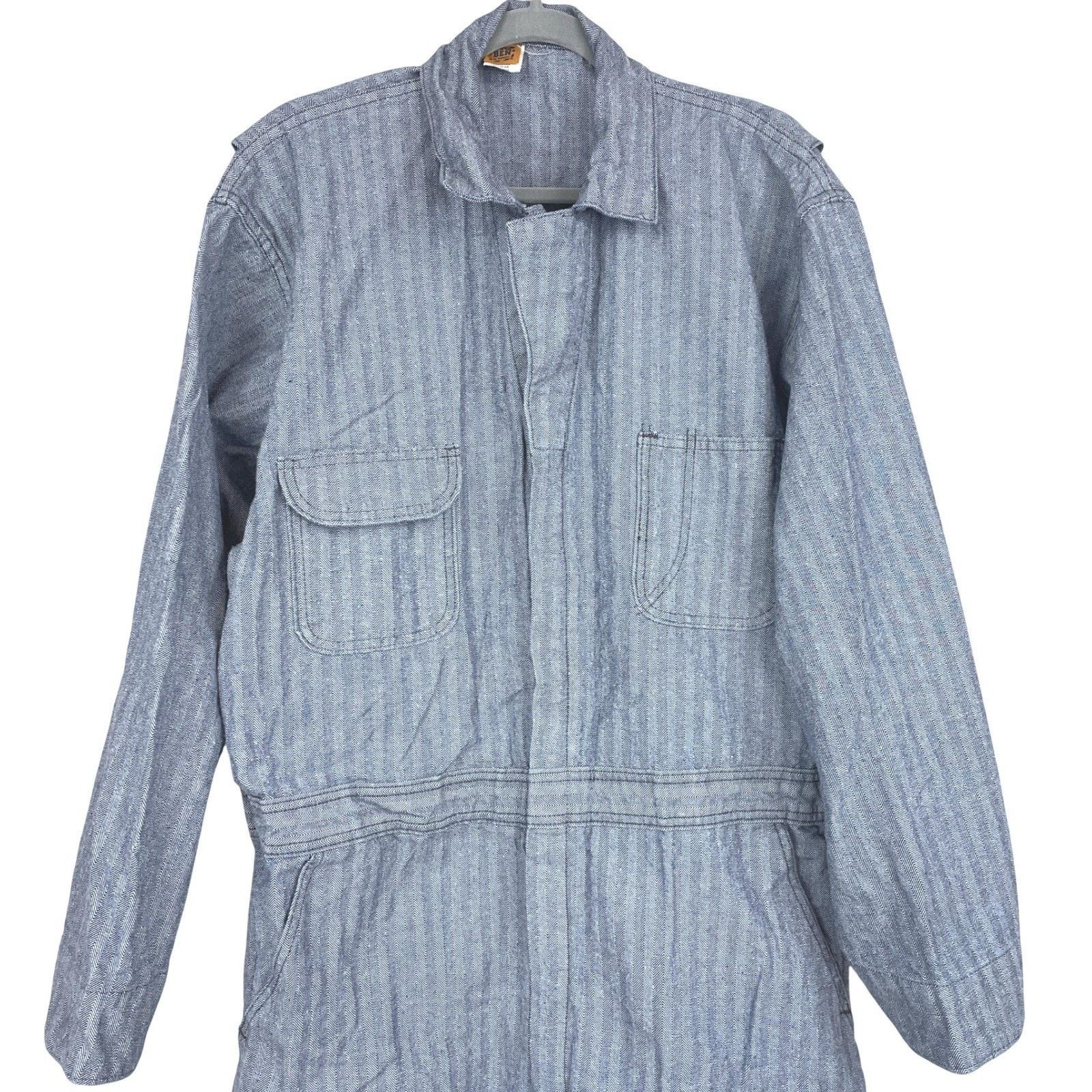 Vintage Mens BIG BEN Coveralls (48R) Herringbone Cotton Utility Size US 44 / EU 60 - 2 Thumbnail