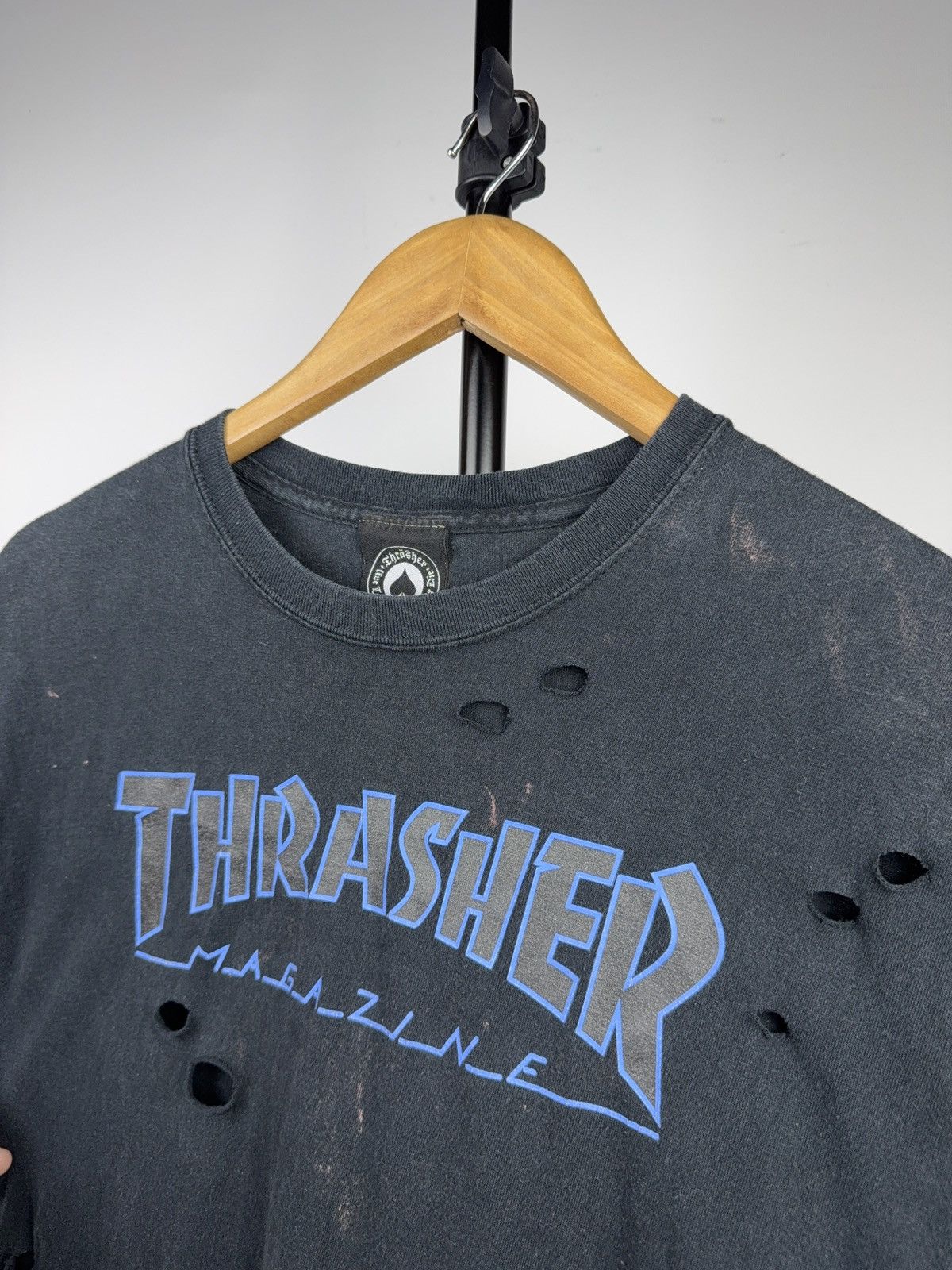 Thrasher 00s Thrasher Magazine Distressed Tee Grunge Skate T-Shirt Size US L / EU 52-54 / 3 - 4 Thumbnail