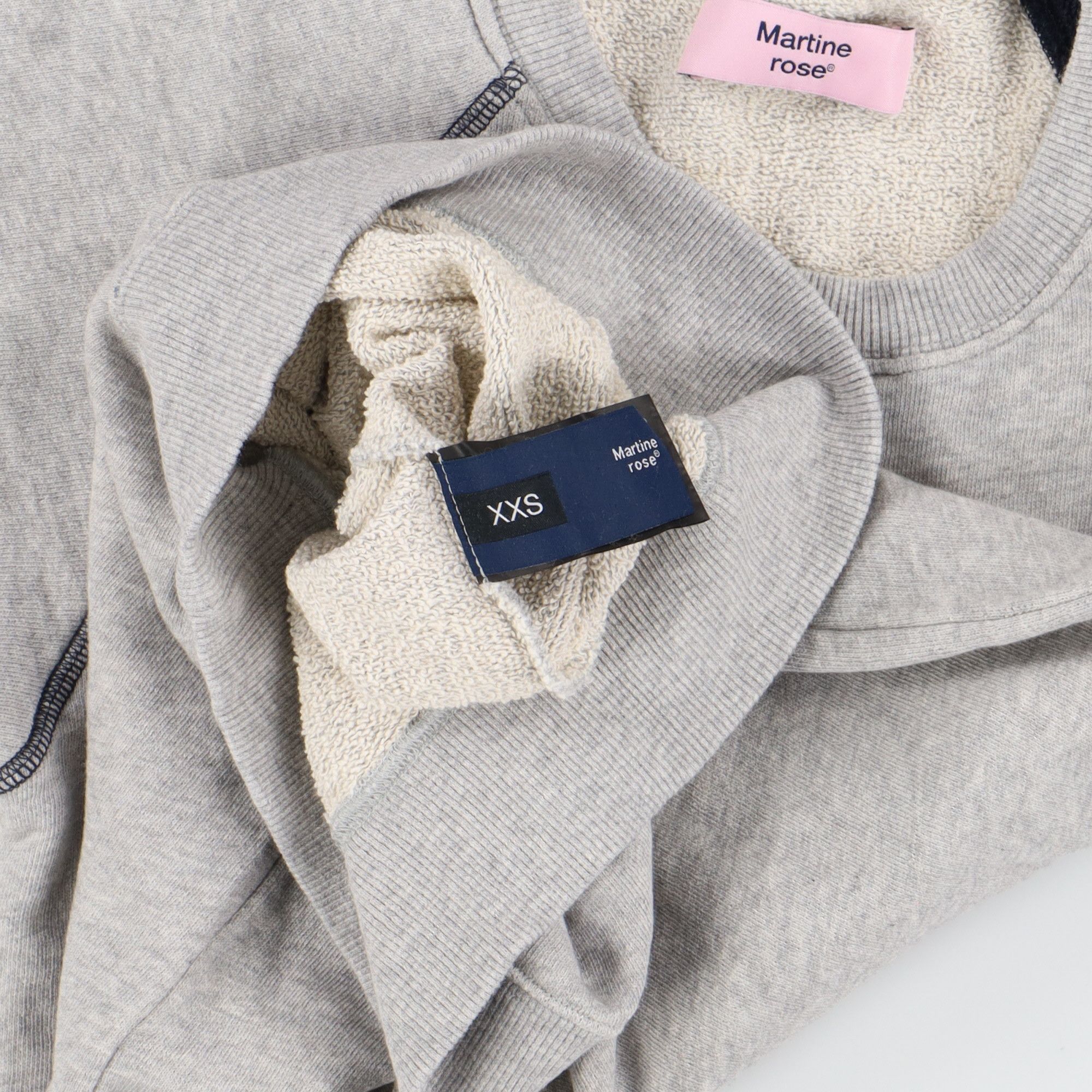 Martine Rose Grey Embroidered Logo Layered Sweatshirt Mini Dress Size XXS / US 00 / IT 34 - 3 Thumbnail