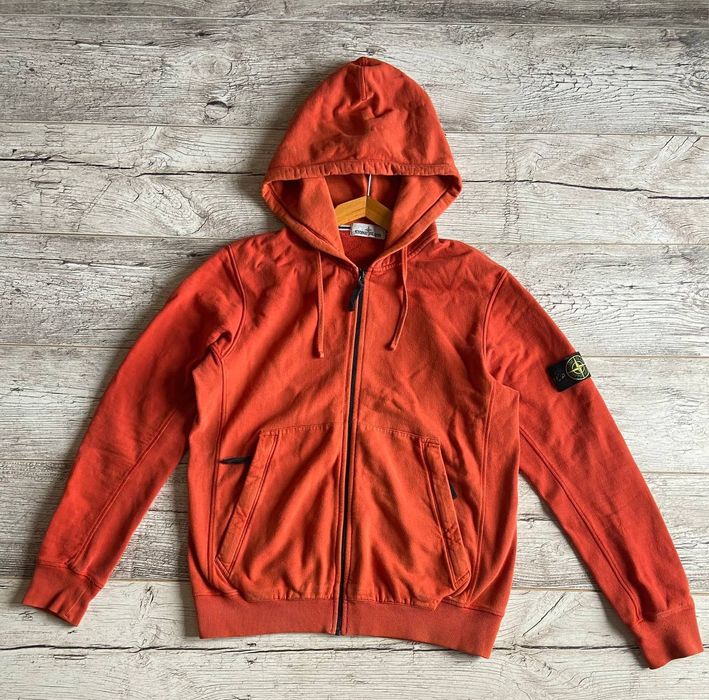 Orange stone store island zip hoodie