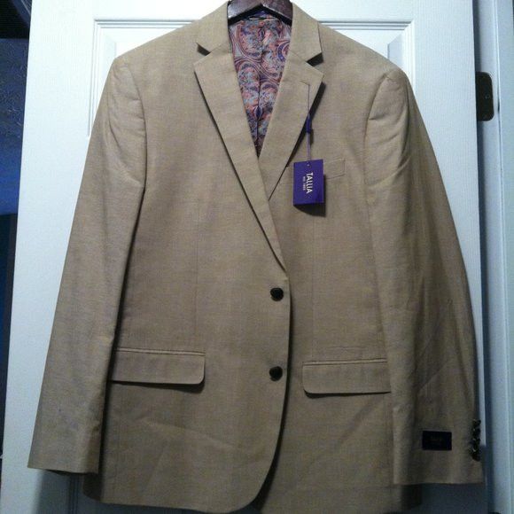 Tallia TALLIA MEN'S NEW TAN 100%COTTON SPORT JACKET COAT SIZE: L Size US L / EU 52-54 / 3 - 5 Thumbnail