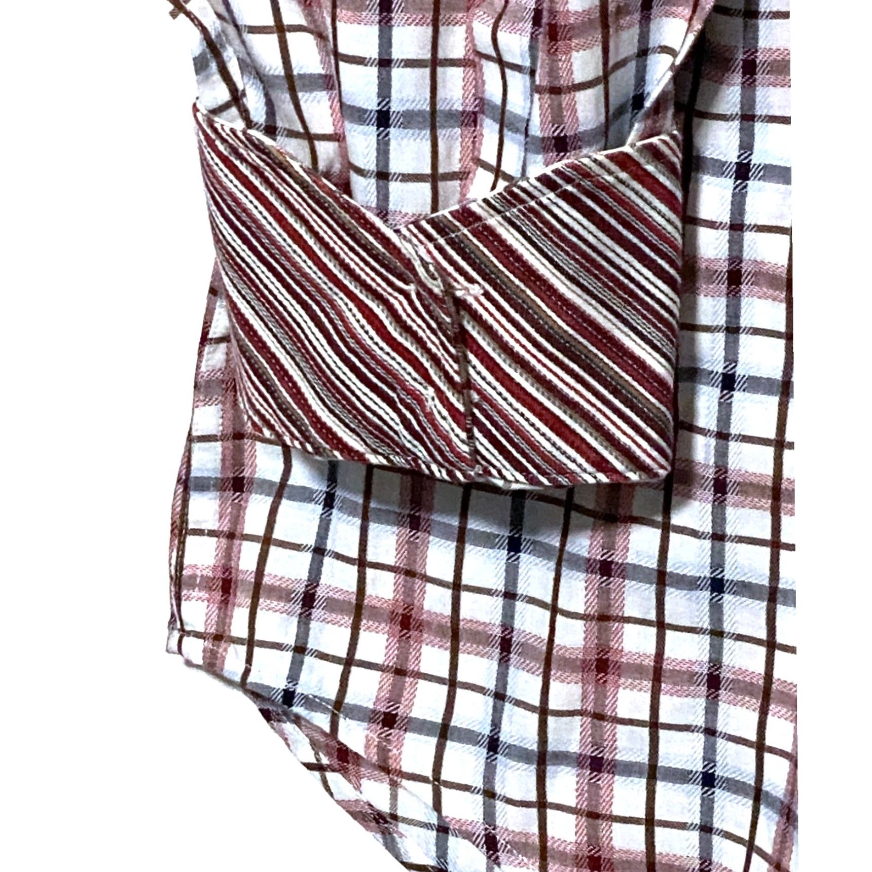 Vintage Thomas Dean Button Shirt Mens XXL Checks Flip Cuff Preppy Classic Office Career Shirt Men XXL Red Check Casual Workwear Travel Size US XXL / EU 58 / 5 - 2 Thumbnail
