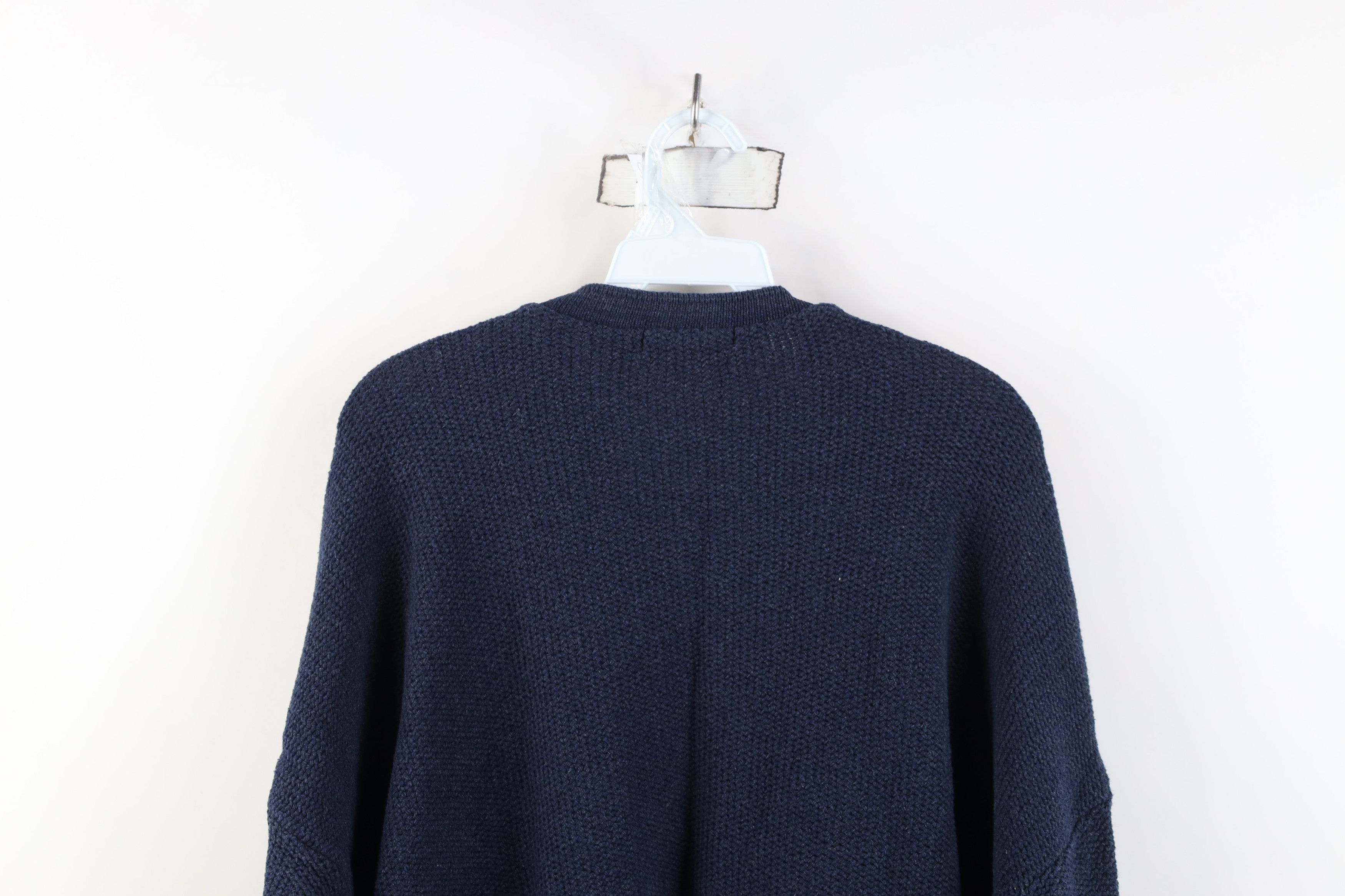 Vintage Vintage 90s Streetwear Weave Knit Henley Sweater Blue USA Size US XXL / EU 58 / 5 - 10 Thumbnail