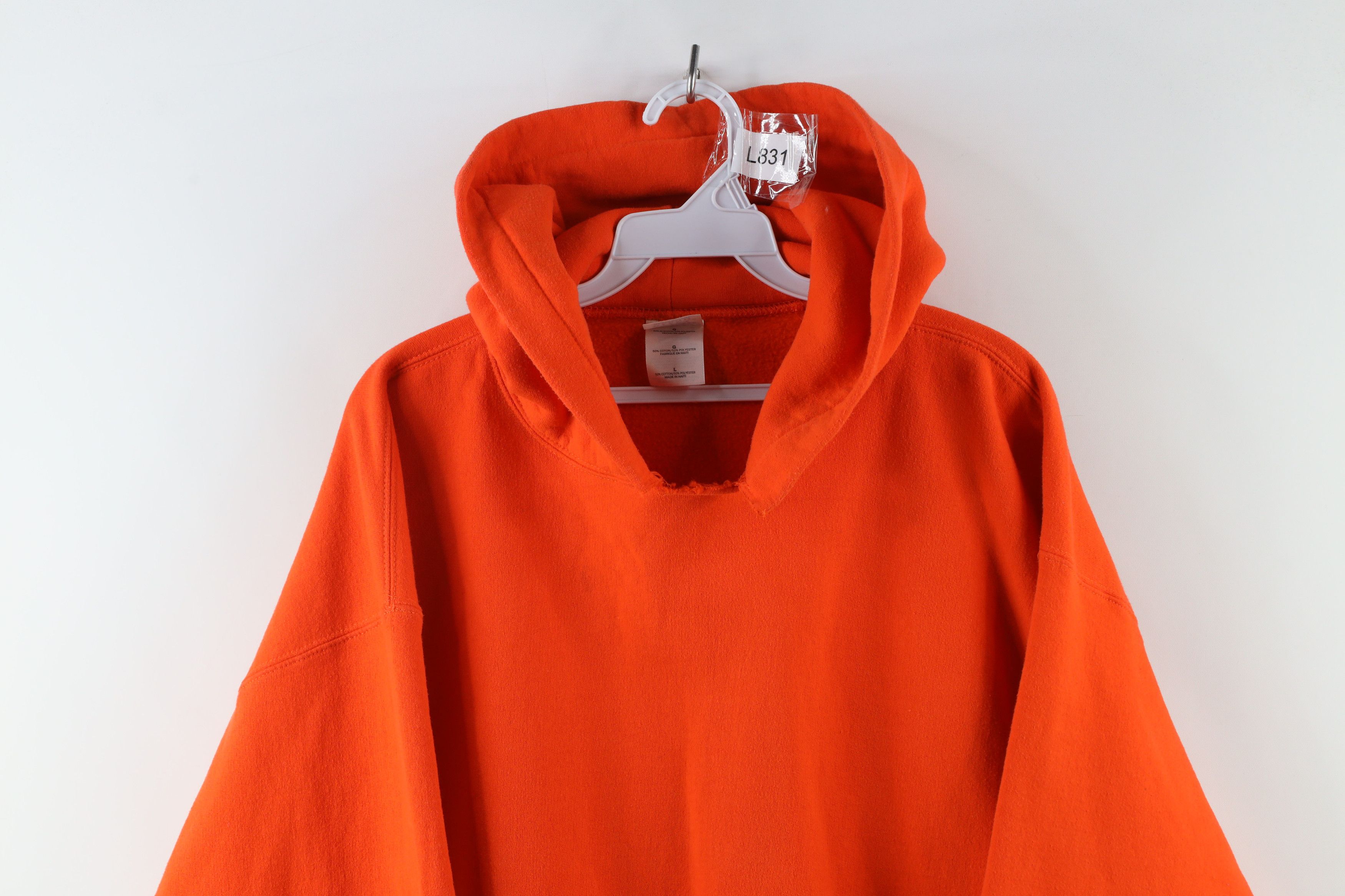 Vintage Vintage 90s Streetwear Blank Heavyweight Hoodie Orange Size US L / EU 52-54 / 3 - 2 Thumbnail