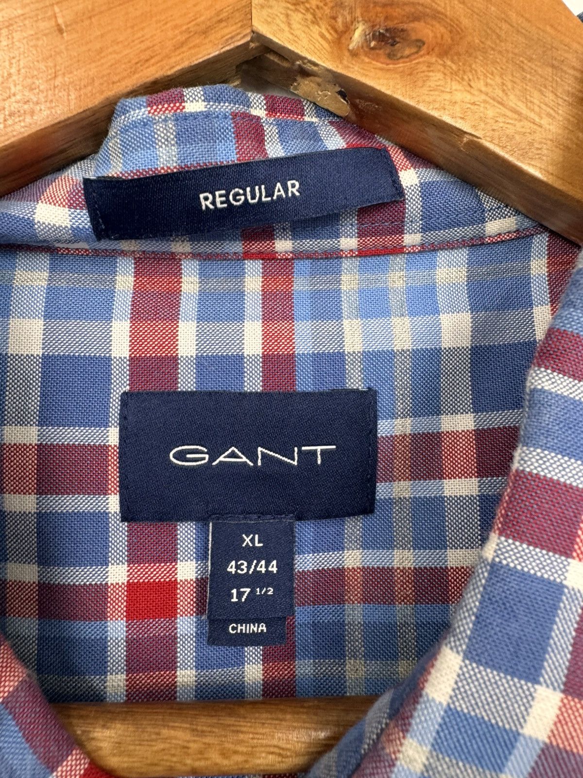 Gant Gant Men Classic Plaid Cotton Button Up Shirt Blue Size XL Size US XL / EU 56 / 4 - 8 Thumbnail
