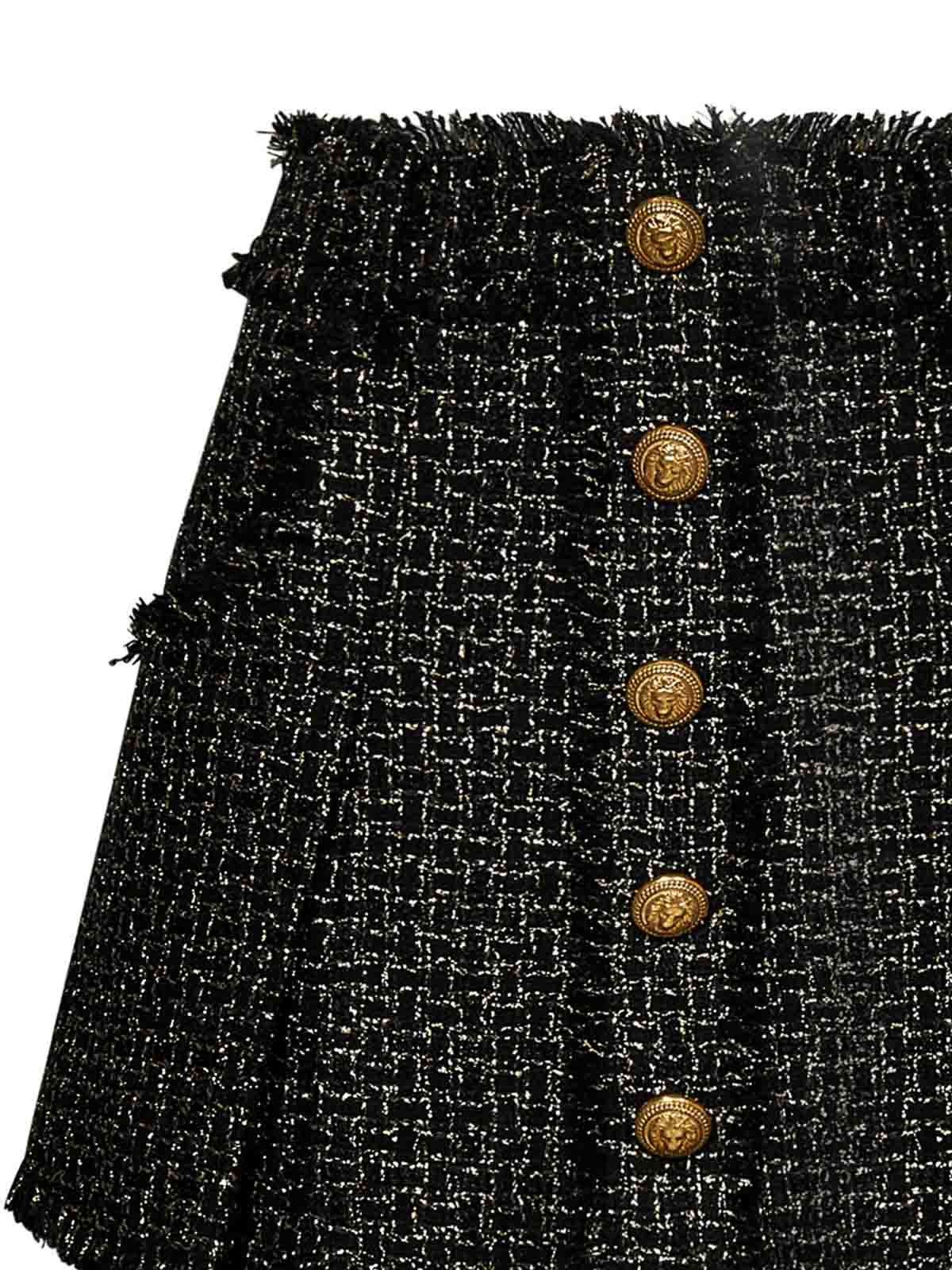 Balmain o1y0625 Mini Skirt in Black Size 27" / US 4 / IT 40 - 3 Thumbnail