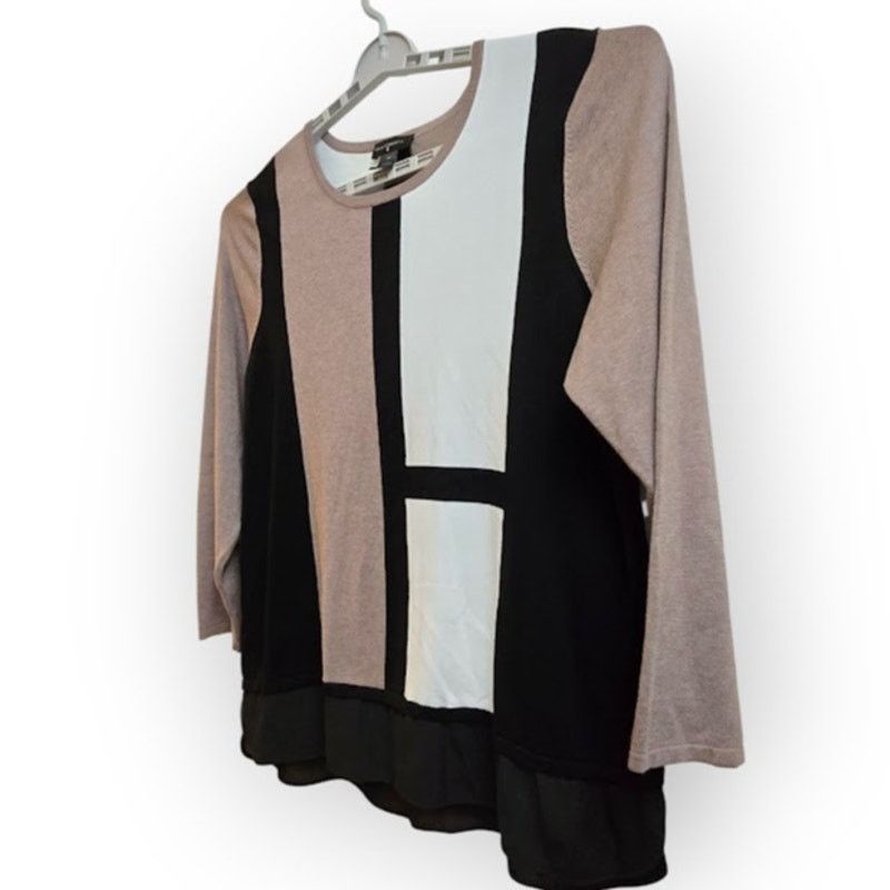 Other Investments II Colorblock Top 2X Women’s Size XXL / US 16-18 / IT 52-54 - 4 Thumbnail