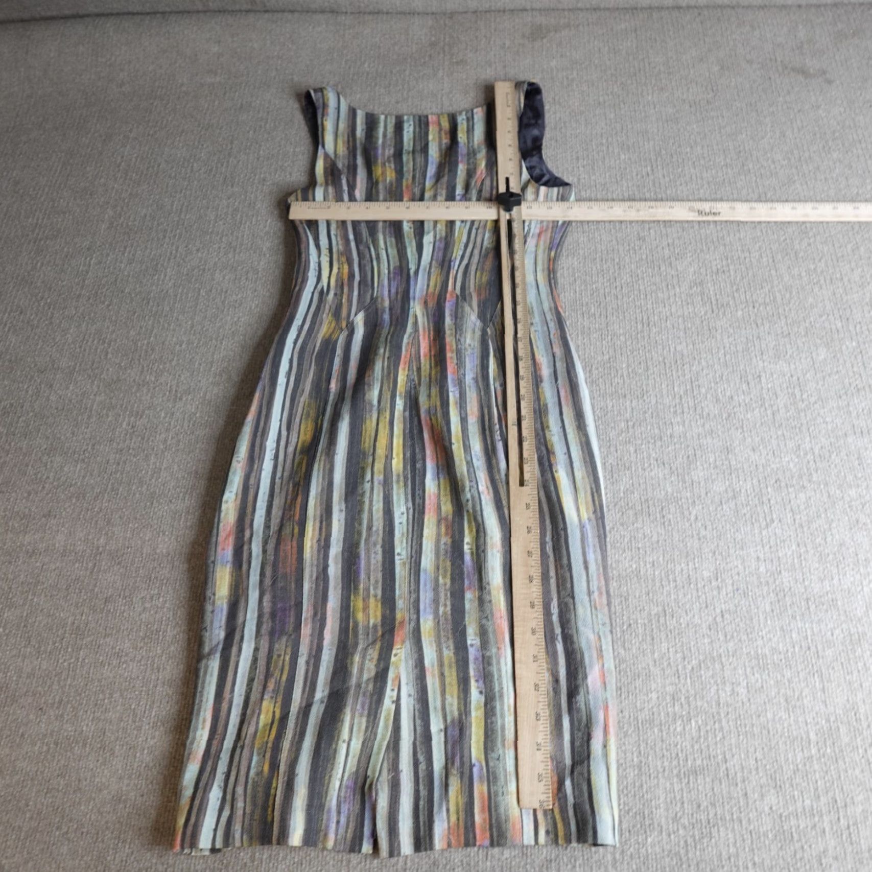 Paul Smith Paul Smith Womens Dress 6 Gray Blue Striped Sheath 100% Wool Made in Italy Size M / US 6-8 / IT 42-44 - 3 Thumbnail