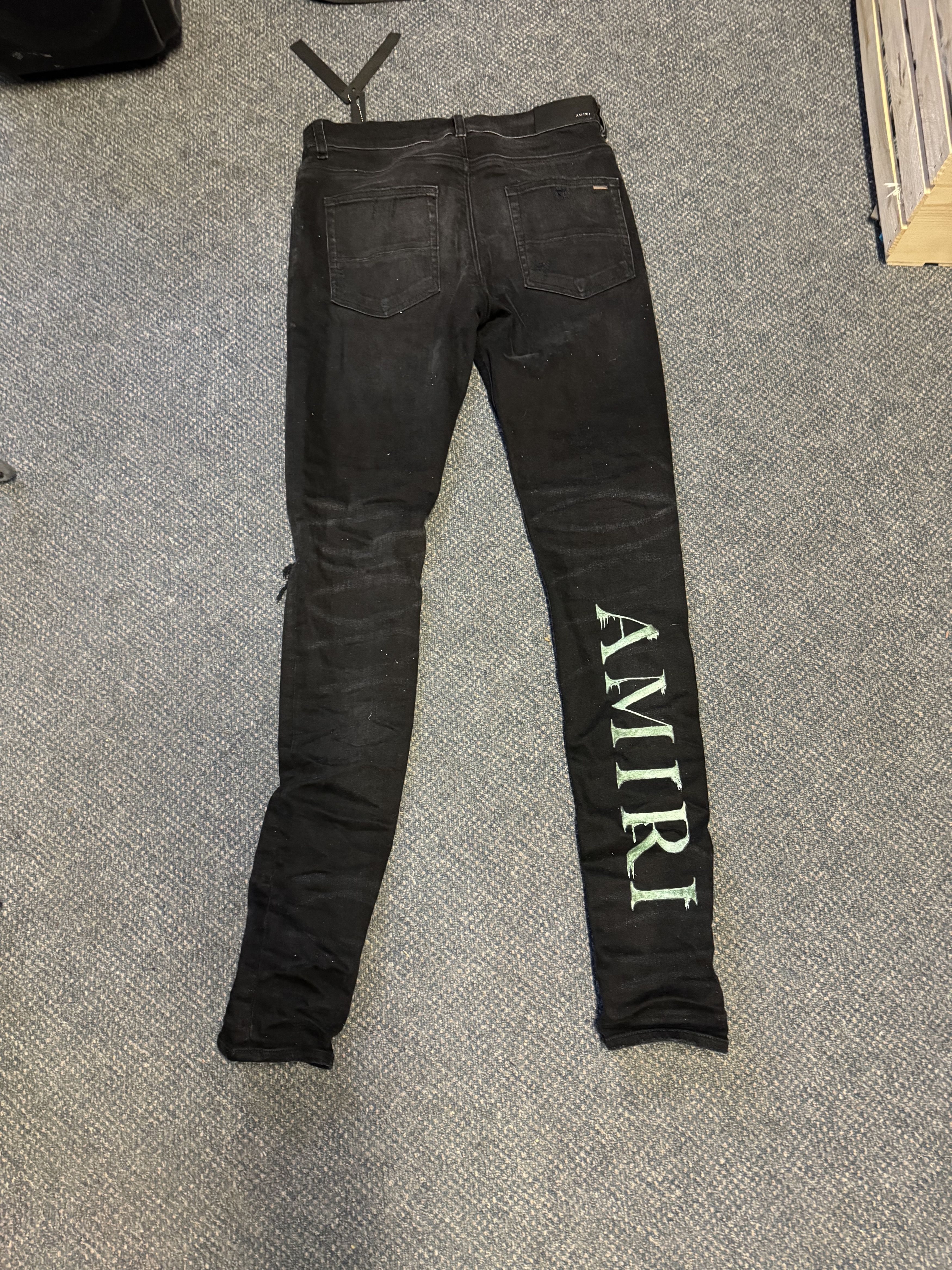 Amiri Amiri Watercolor Logo Jeans Size US 32 / EU 48 - 2 Thumbnail
