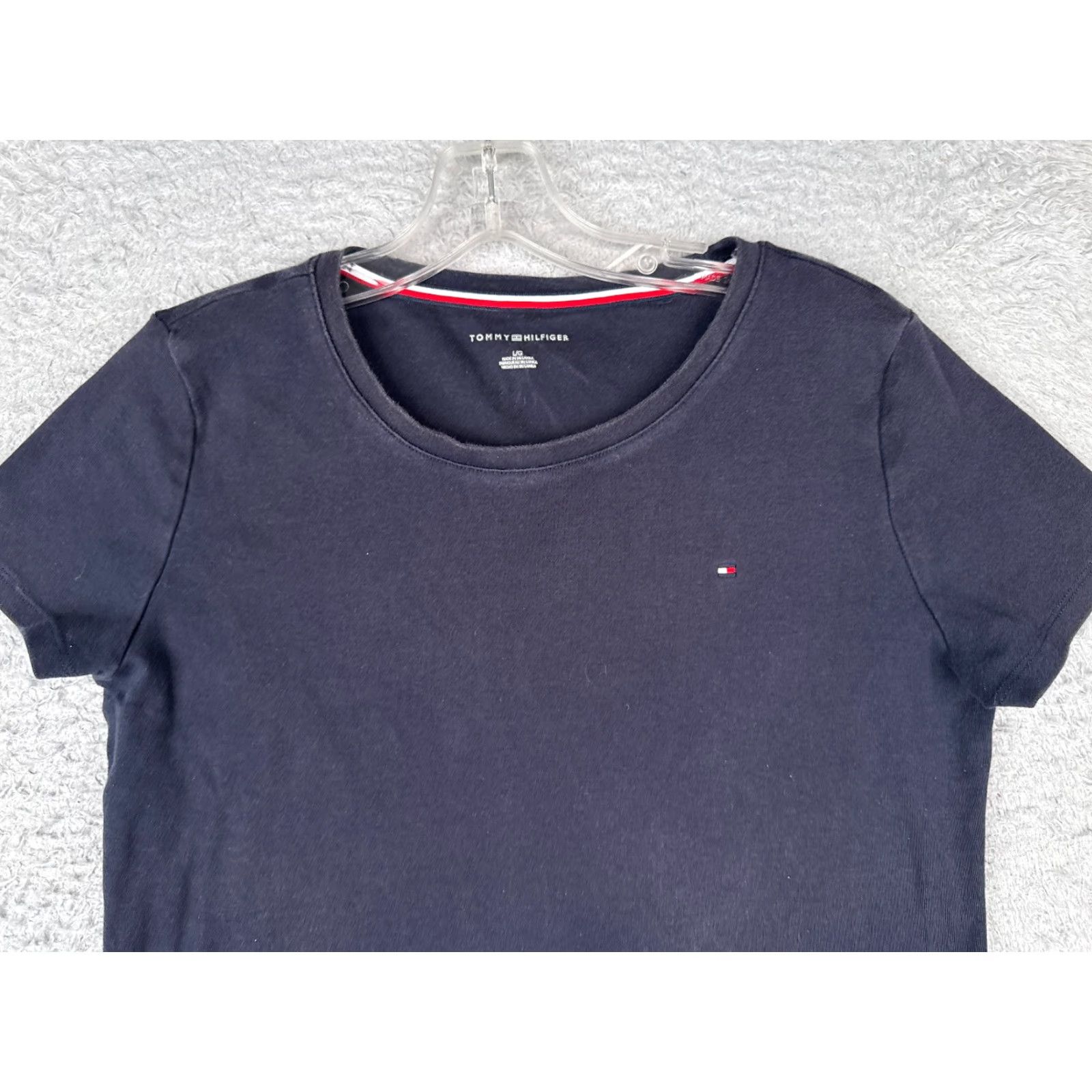 Tommy Hilfiger Tommy Hilfiger Shirt Womens Large Blue Crew Neck Short Sleeve 100% Cotton Logo Casual Sports Size L / US 10 / IT 46 - 4 Thumbnail