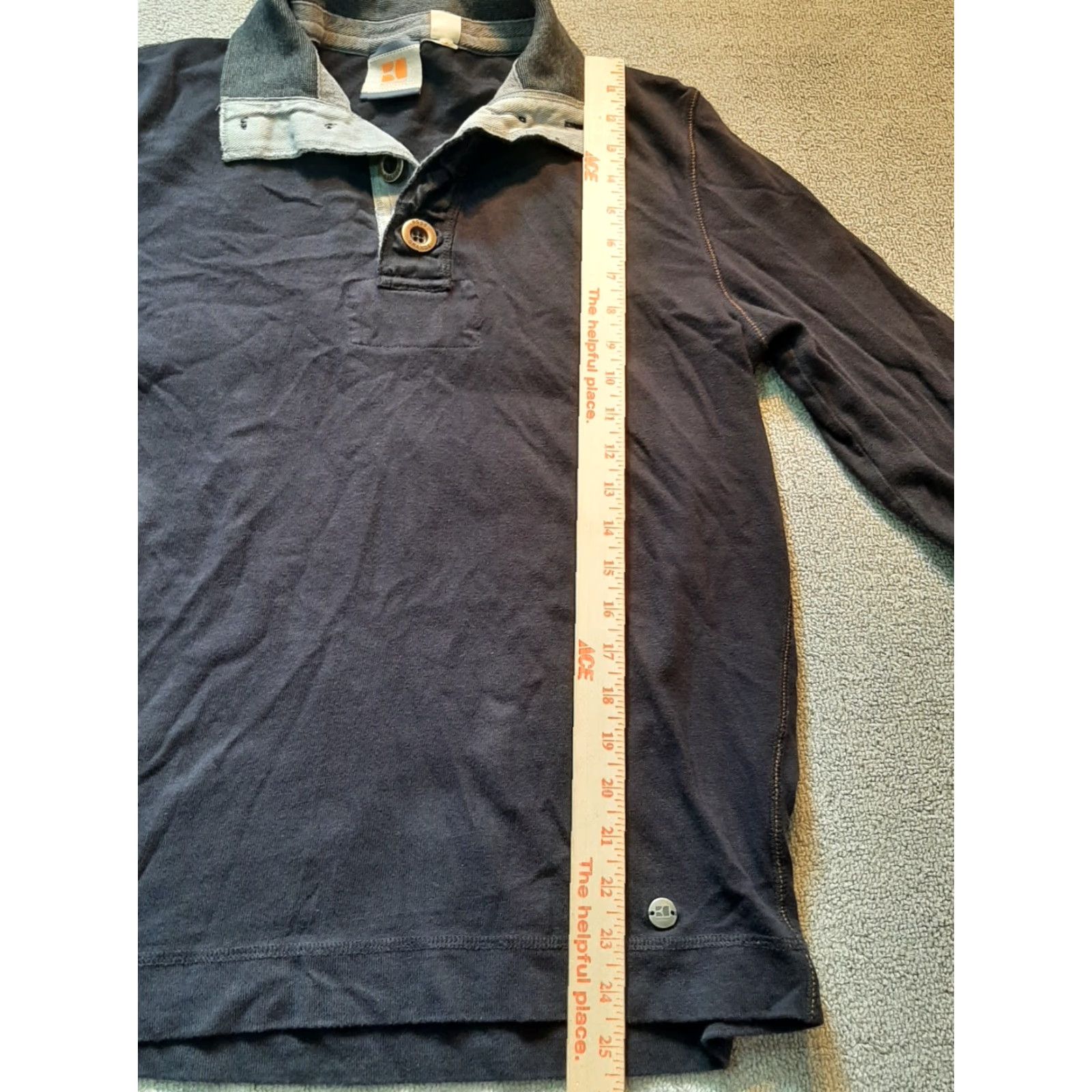 Vintage BOSS ORANGE Long Sleeve Shirt Mens Small S Blue Button-Up Shirt Size US S / EU 44-46 / 1 - 7 Thumbnail