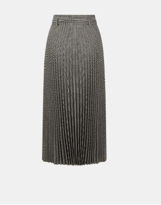 image of Dior O1W1Db10124 Prince Of Wales Virgin Wool Skirt In Black, Women's (Size 26)
