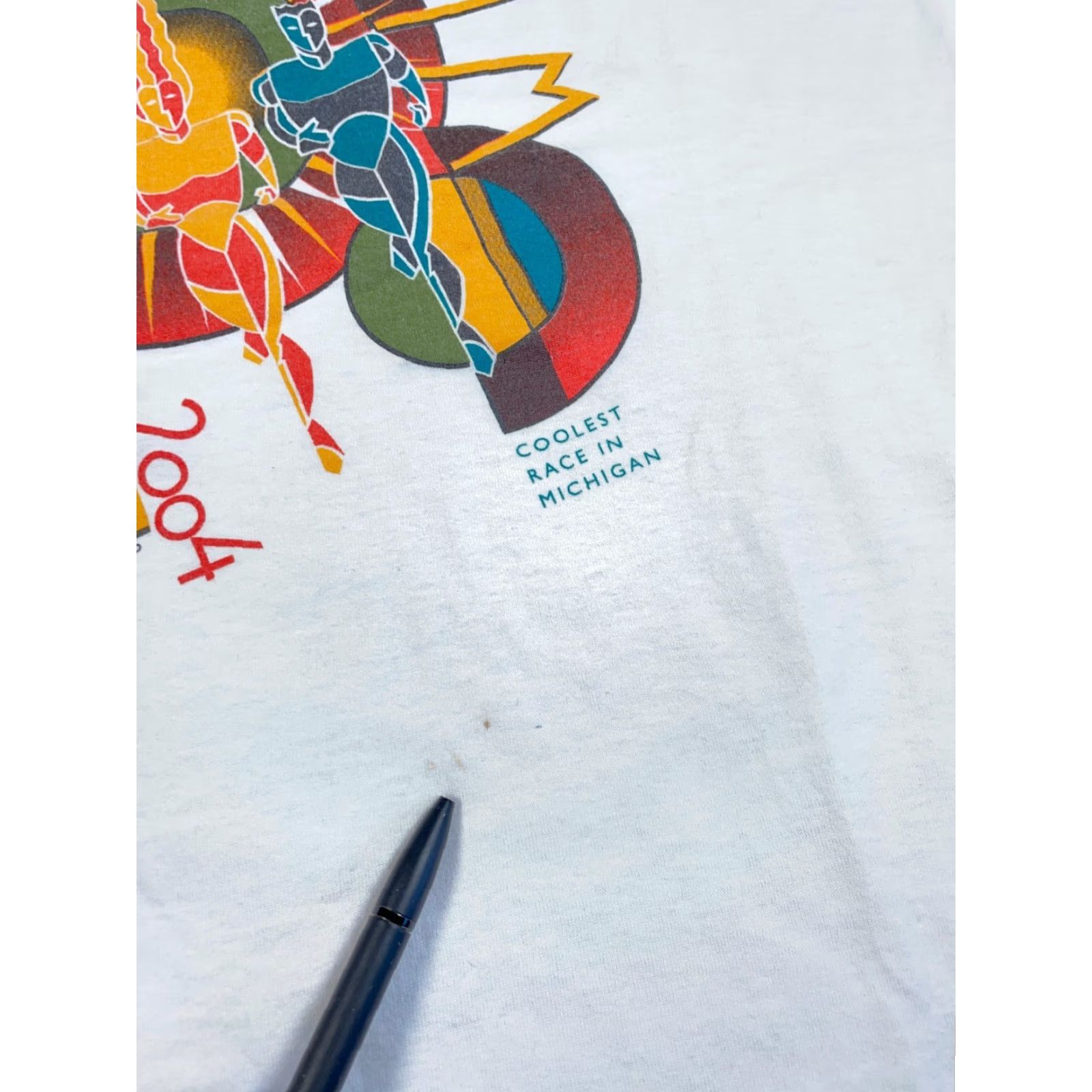 Fruit Of The Loom Vintage Yes Flint Michigan Crim Race Graphic T-Shirt Adult Large White Double Sided 2004 Size US L / EU 52-54 / 3 - 4 Thumbnail