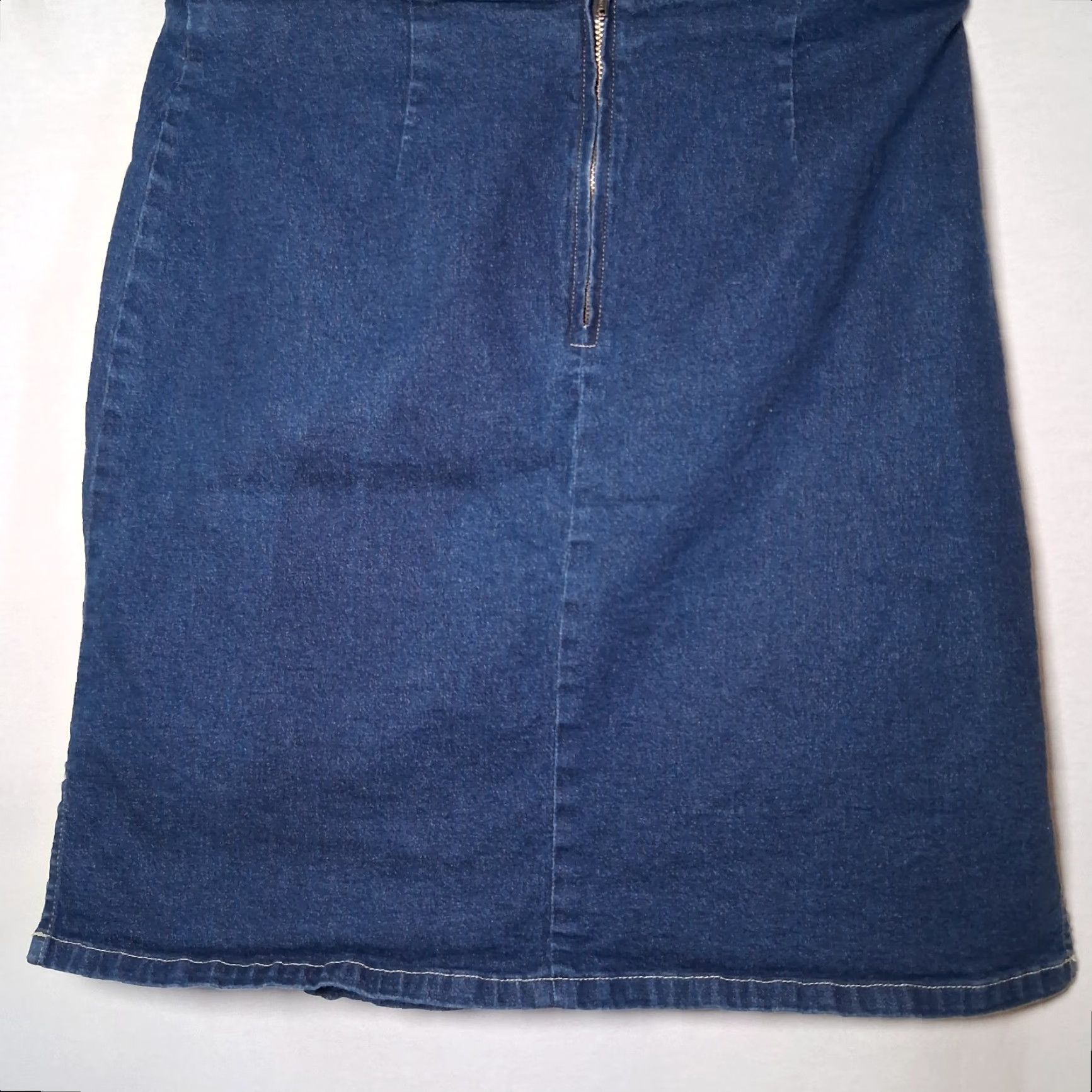 Vintage VINTAGE Carolina Blues Skirt Denim Waist 30" Knee Length Zip Back Western Ranchwear Cowgirl Size 34" / US 12 / IT 48 - 2 Thumbnail