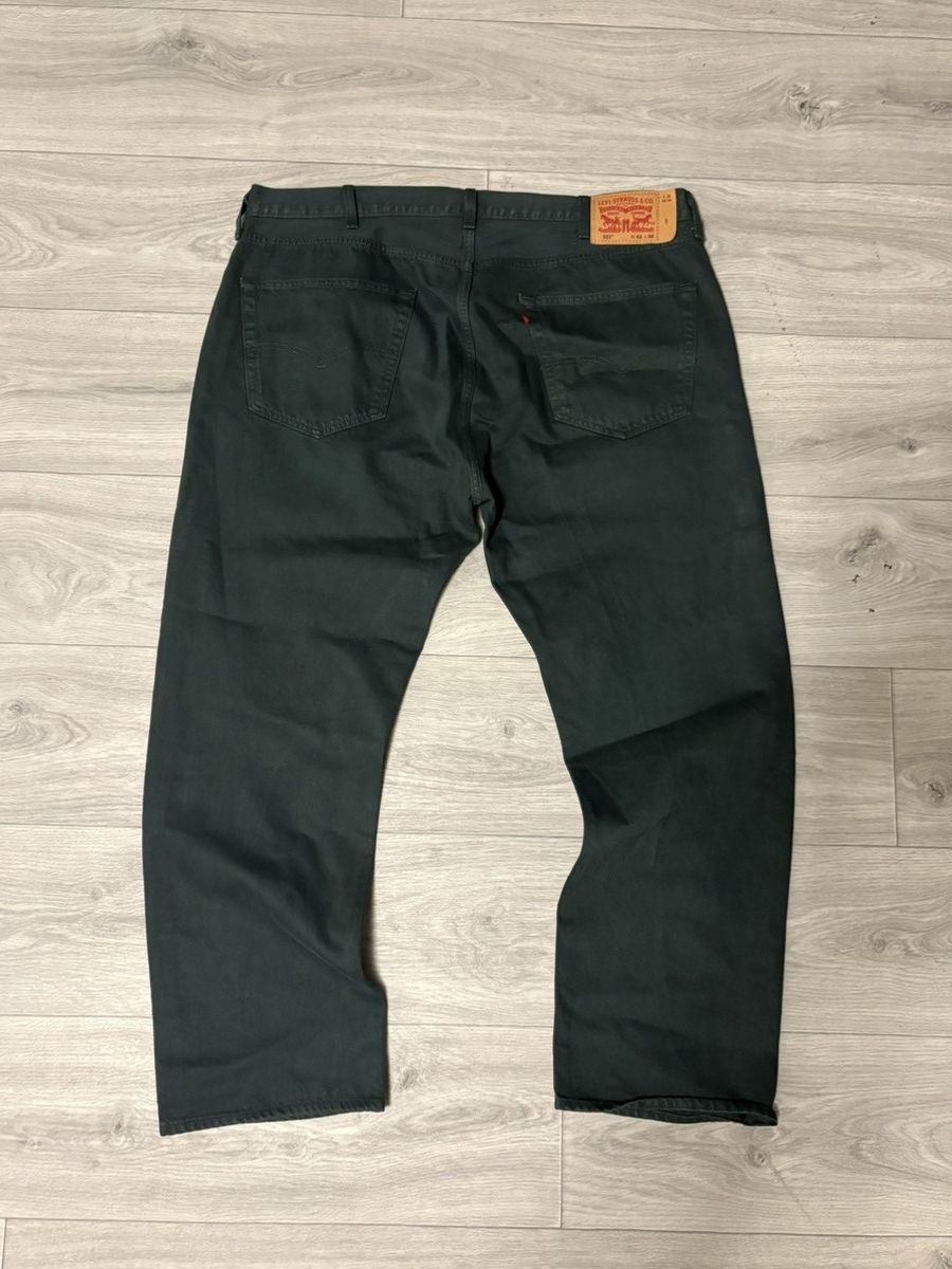 Levi's Levi 501 Dark Green Denim Jeans Size US 42 / EU 58 - 2 Thumbnail