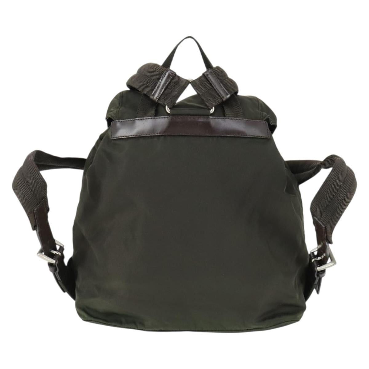 Prada PRADA Backpack Nylon Khaki Silver Auth 168379 - Jerrillo Size ONE SIZE - 3 Thumbnail