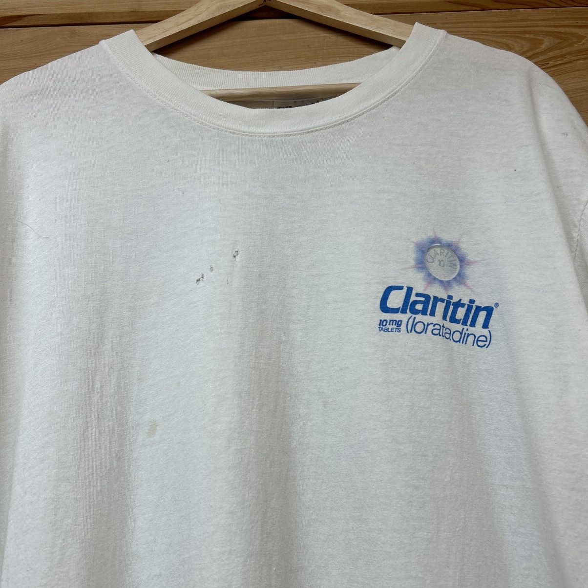 Vintage Vintage 90s Claritin Allergy Drug Cyclist Graphic T Shirt Size US L / EU 52-54 / 3 - 4 Thumbnail
