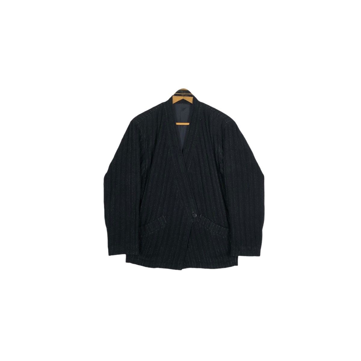Issey Miyake Vintage 80s Issey Miyake Striped Kimono Coat Size M / US 6-8 / IT 42-44 - 2 Thumbnail