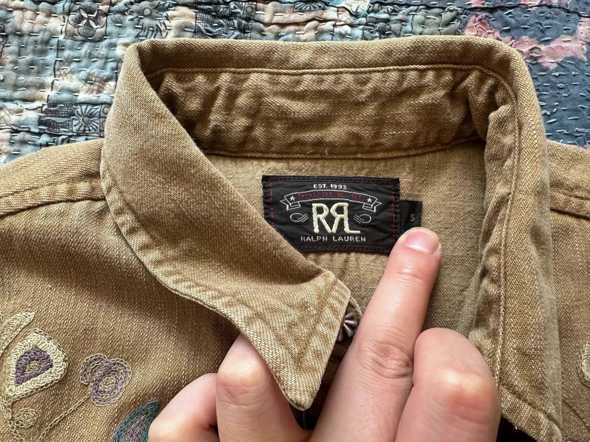 RRL Ralph Lauren RRL Embroidered Distressed S Shirt Size US S / EU 44-46 / 1 - 3 Thumbnail