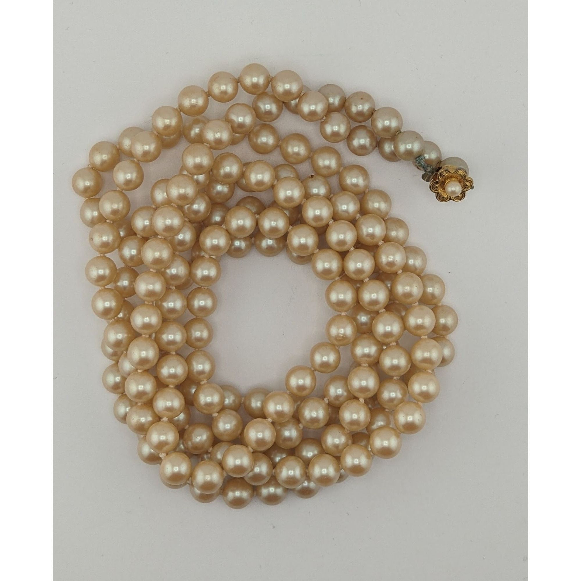 Other Vintage Glam 60-Inch Faux Pearl Necklace With Floral Box Cla Size ONE SIZE - 10 Thumbnail