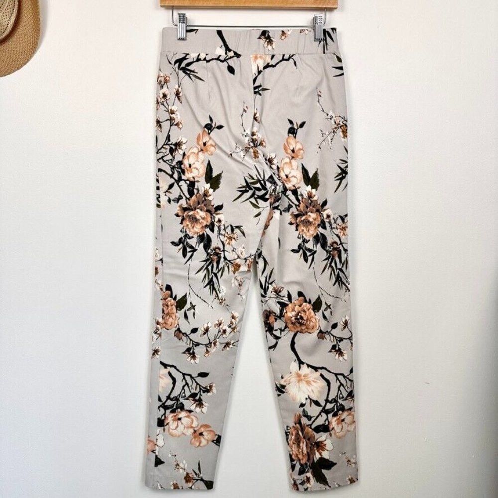 Other Laura Pull On Pant Size 4 Gray Floral Stretch Slim Leg Size 27" / US 4 / IT 40 - 6 Thumbnail