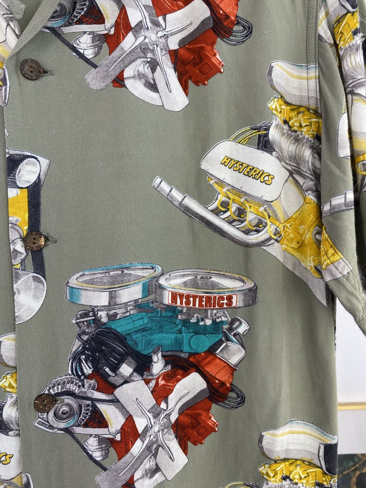 Hysteric Glamour 90’s Hysteric Engine All Over Print Rayon button ip Size US M / EU 48-50 / 2 - 5 Thumbnail