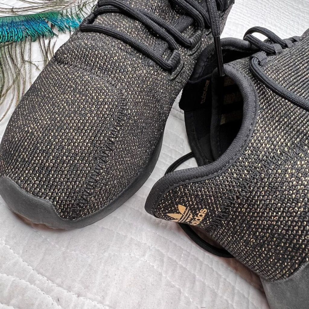 Adidas Adidas Mens 5 BLACK GOLD Tubular Shadow Knit Shoes Sneakers Size US 5 / EU 37 - 8 Thumbnail