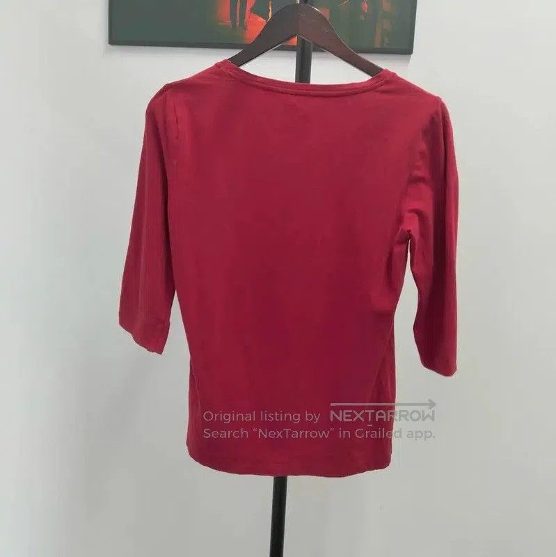 Burberry Burberry Wine Red Cotton Long Sleeve T-Shirt. Size M / US 6-8 / IT 42-44 - 2 Thumbnail
