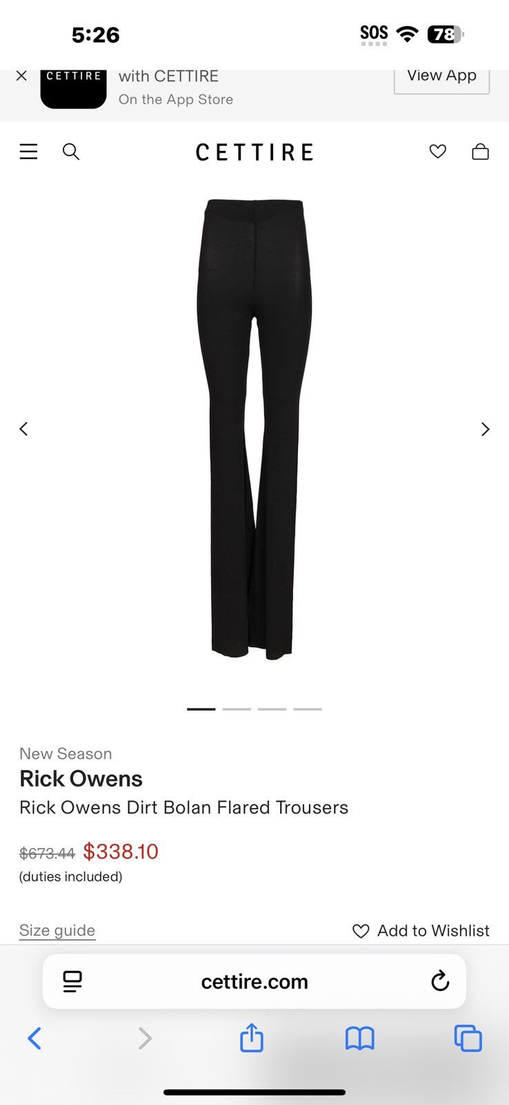 Other Custom Flared Rick Owens Style Carmen Leggings Size US 30 / EU 46 - 2 Thumbnail