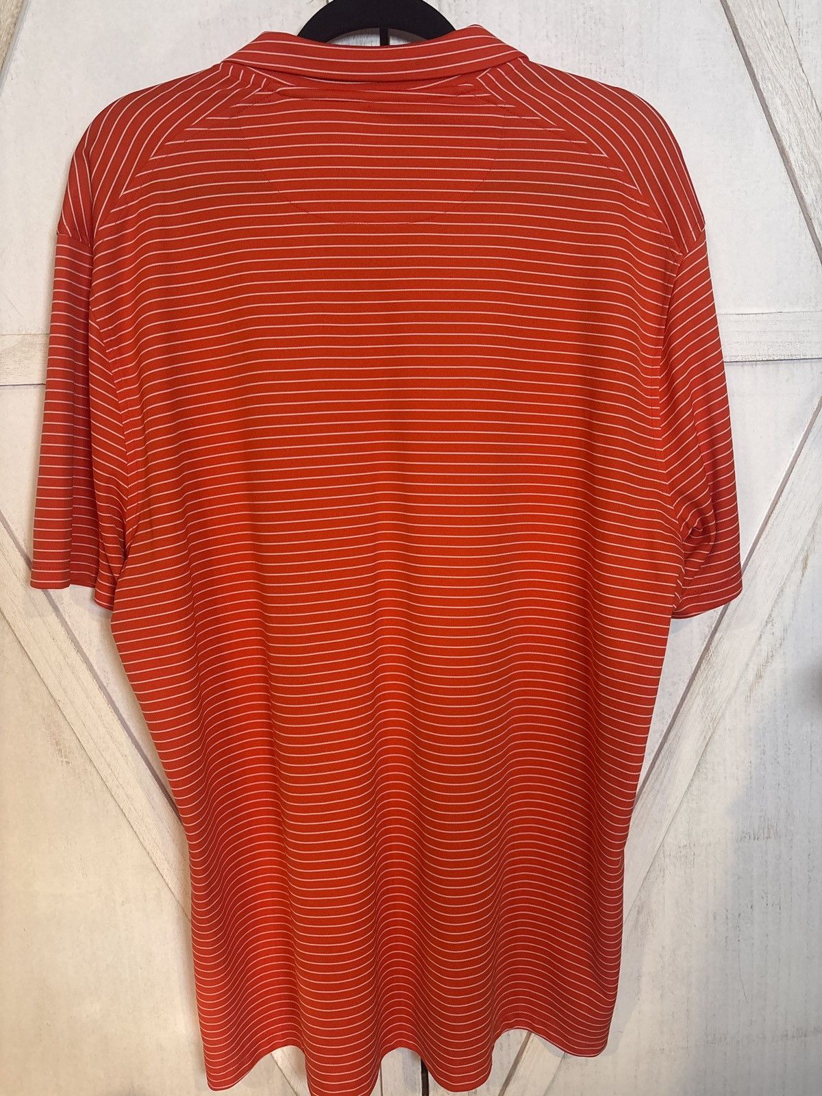 Nike Nike Dri-FIT Striped Polo Shirt – Orange/White – XL Size US XL / EU 56 / 4 - 4 Thumbnail