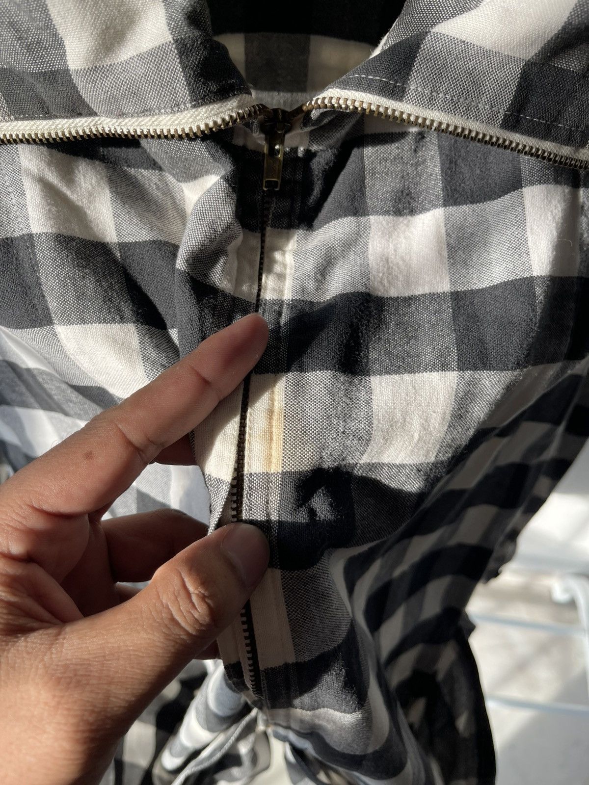 Issey Miyake 80s Issey Miyake Plaid Big Pocket Zipper Jacket Size US XL / EU 56 / 4 - 9 Thumbnail