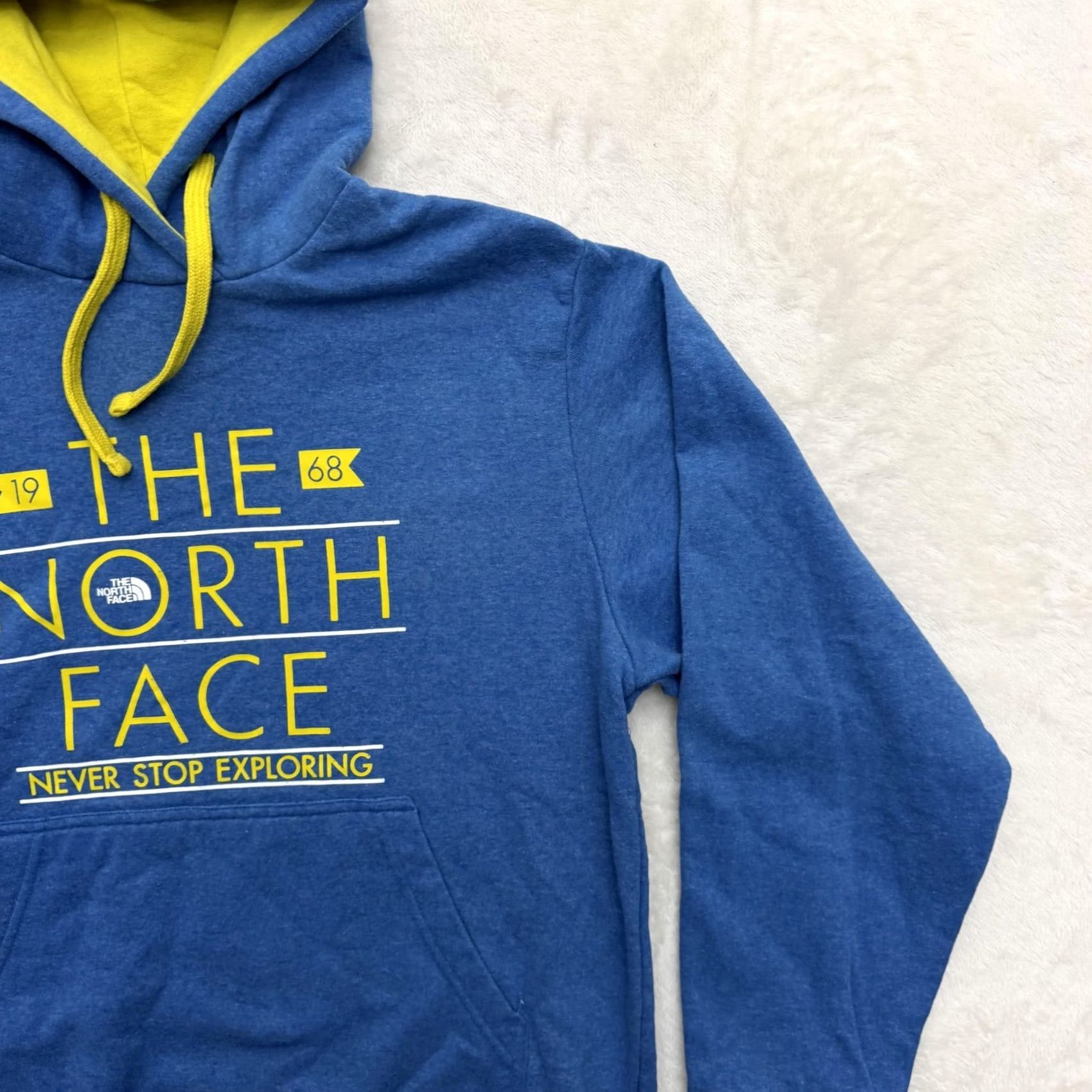 The North Face The North Face Hoodie Mens M Blue Graphic Print Crew Neck Pockets Hooded Logo Pullover All Seasons Size US M / EU 48-50 / 2 - 4 Thumbnail