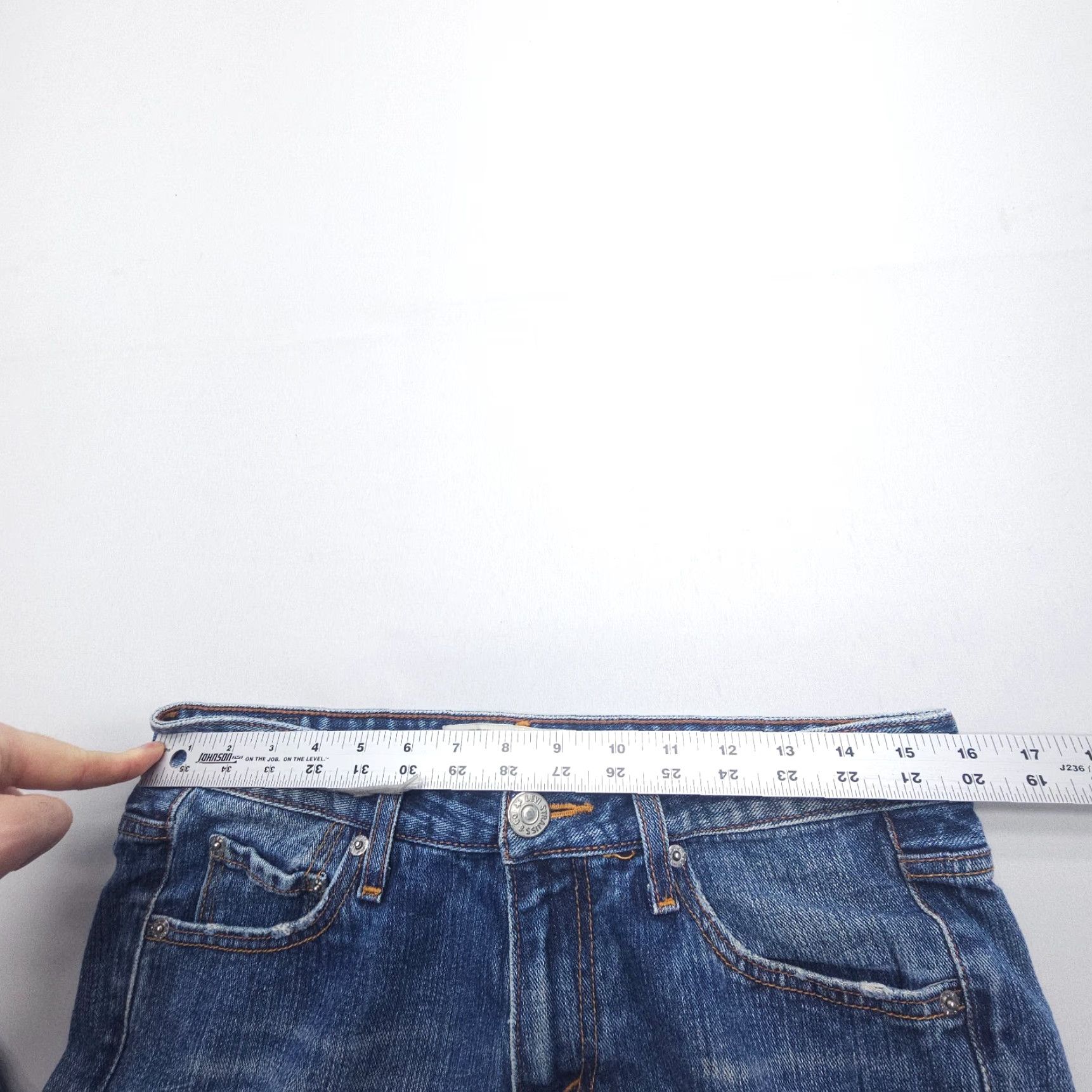Levi's VINTAGE Levi’s Jeans Bootcut Womens 90s Dark Blue Levi's 518 Juniors 11 Denim 30in Inseam 5-Pocket Shirt? Size 32" / US 10 / IT 46 - 6 Thumbnail
