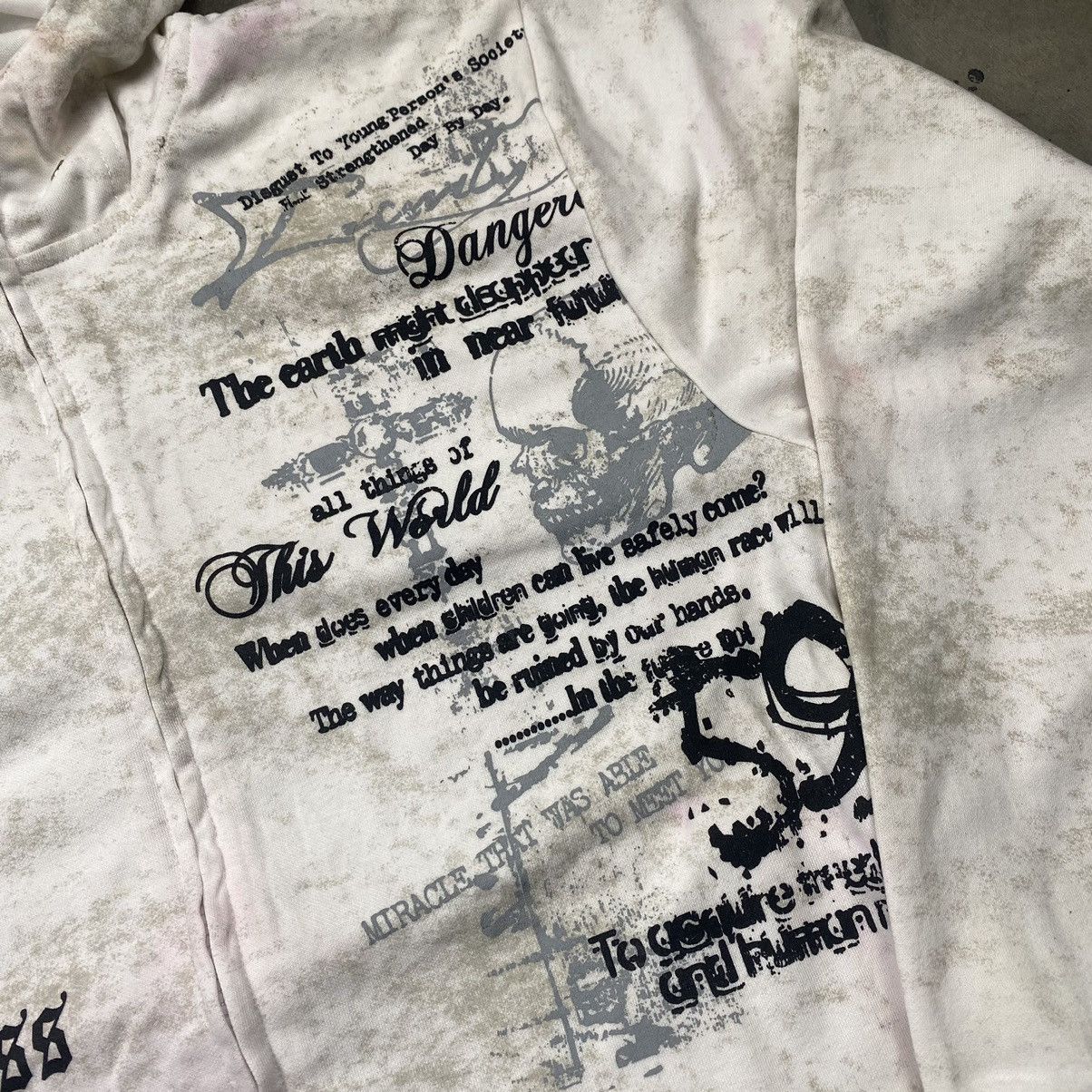 Affliction × If Six Was Nine × Le Grande Bleu (L.G.B.) y2k Beaumere Skulls Tribal Wording Poem Zip Up Size US M / EU 48-50 / 2 - 4 Thumbnail
