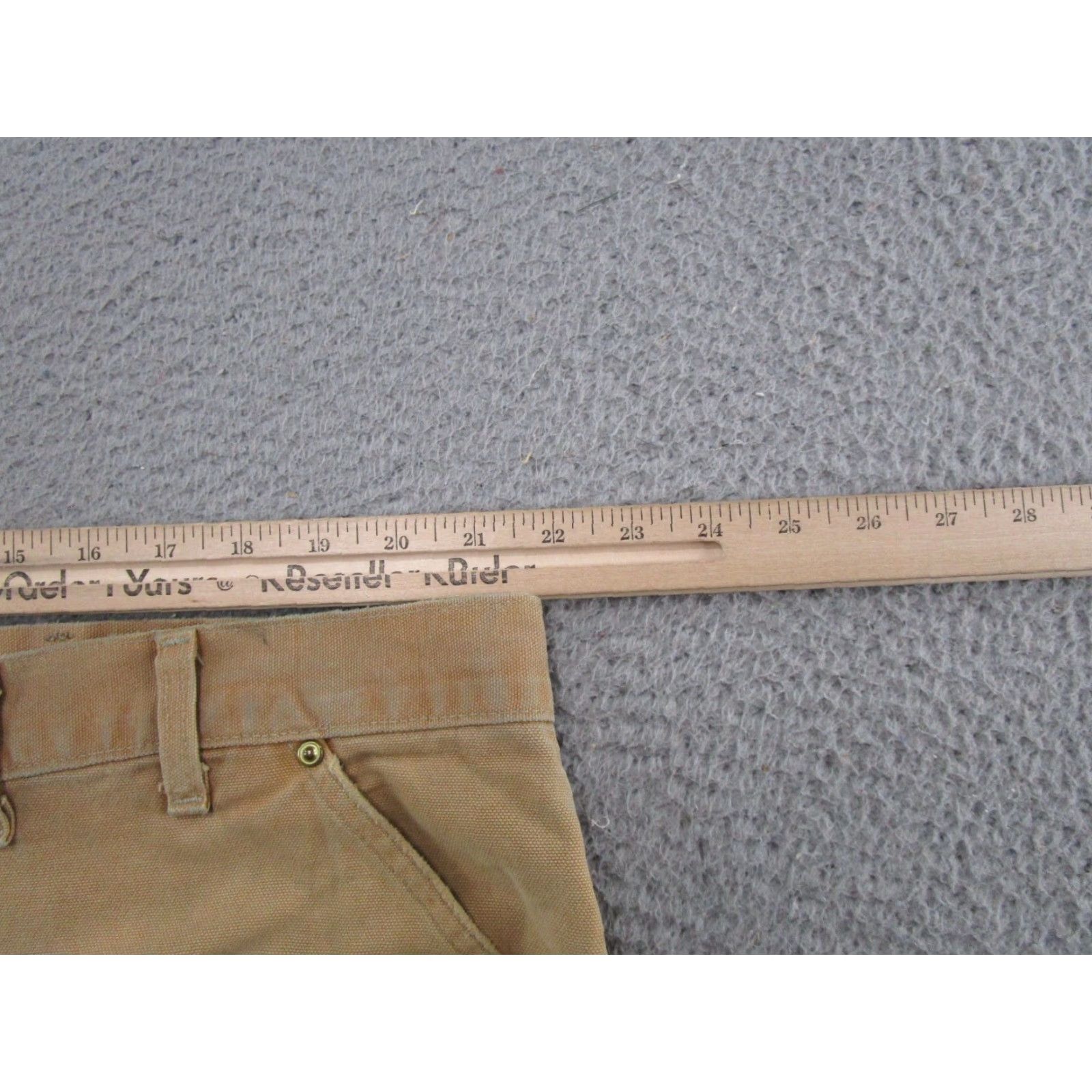 Carhartt VINTAGE Carhartt Pants Workwear Carpenter 90s USA Beige Tan 44x28 5-Pocket Canvas Cotton Mens Jeans/Carpenter Style Size US 44 / EU 60 - 5 Thumbnail