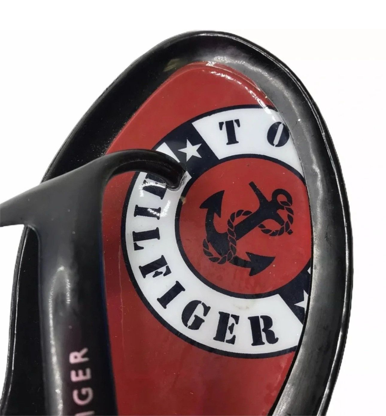 Designer × Tommy Hilfiger Tommy Hilfiger Black Red Nautical Sandals FlipFlops SZ 7 Size US 7 / IT 37 - 3 Thumbnail