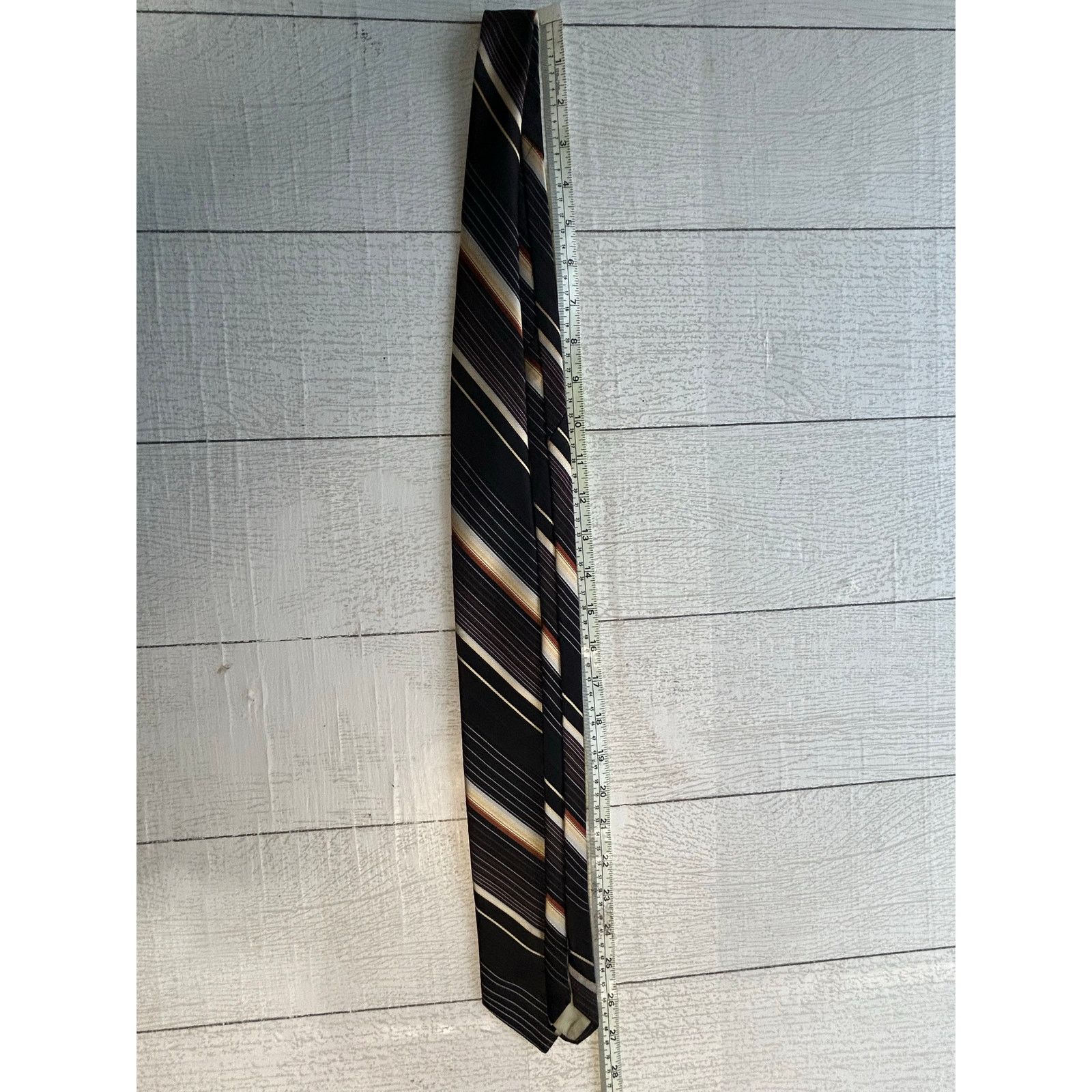 Other Arc de Triomphe Textured Tie Black Bronze Cream Gold Stripe Size ONE SIZE - 5 Thumbnail