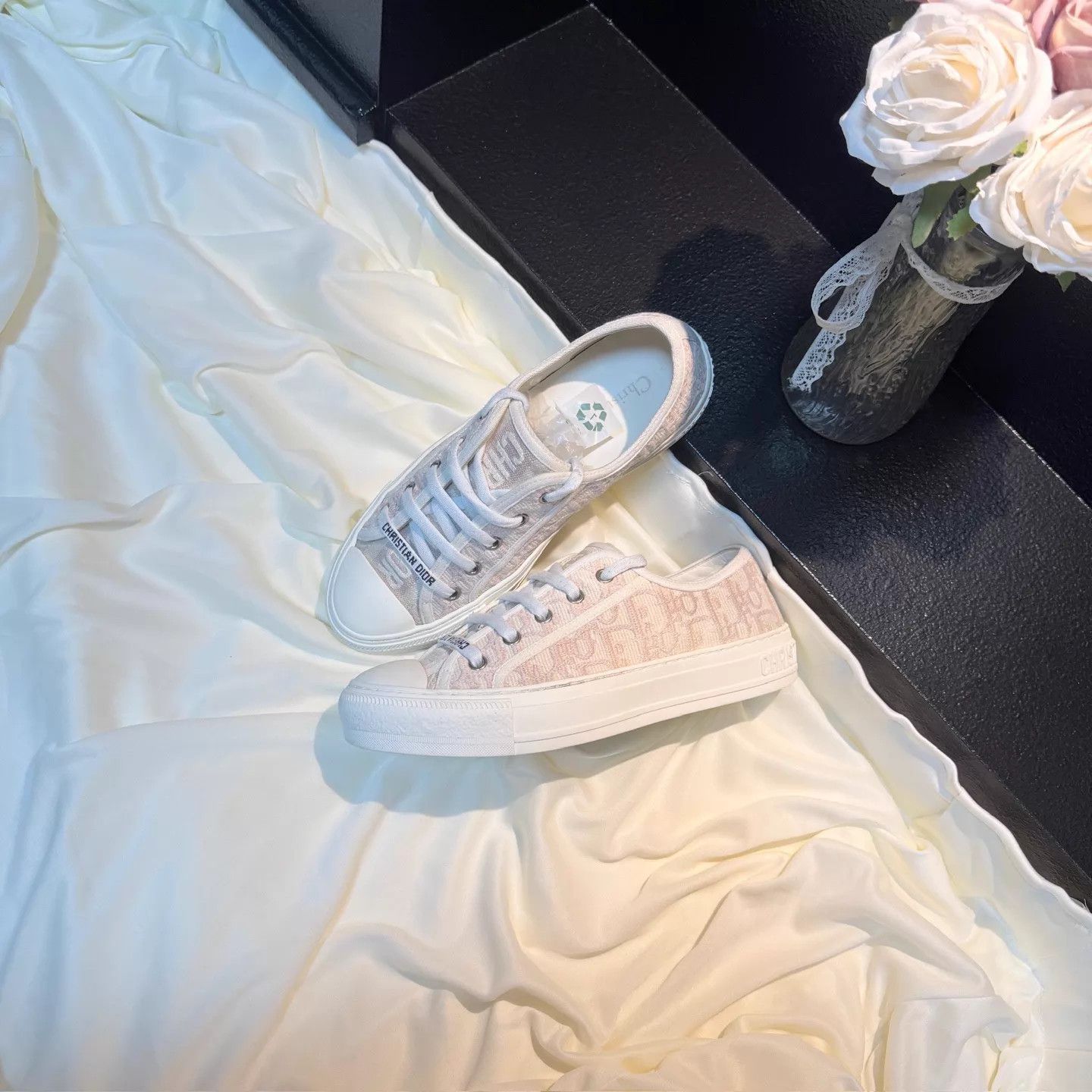 Dior Dior White & Pink DR Full Print Sneaker EUR 37 99 New Size US 6.5 / IT 36.5 - 1 Thumbnail