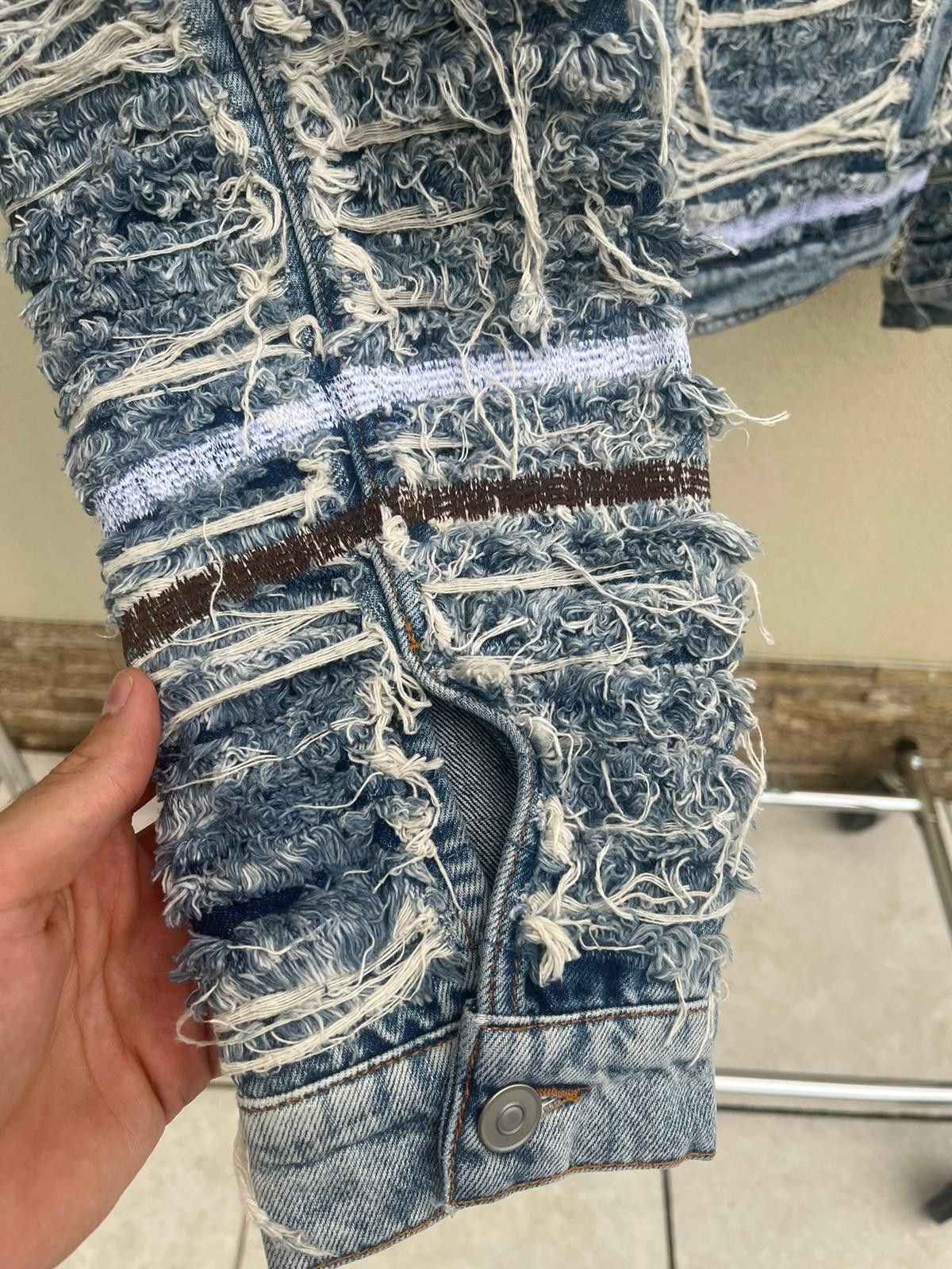 Alyx × Blackmeans Distressed Denim Jacket in Blue Size US L / EU 52-54 / 3 - 4 Thumbnail