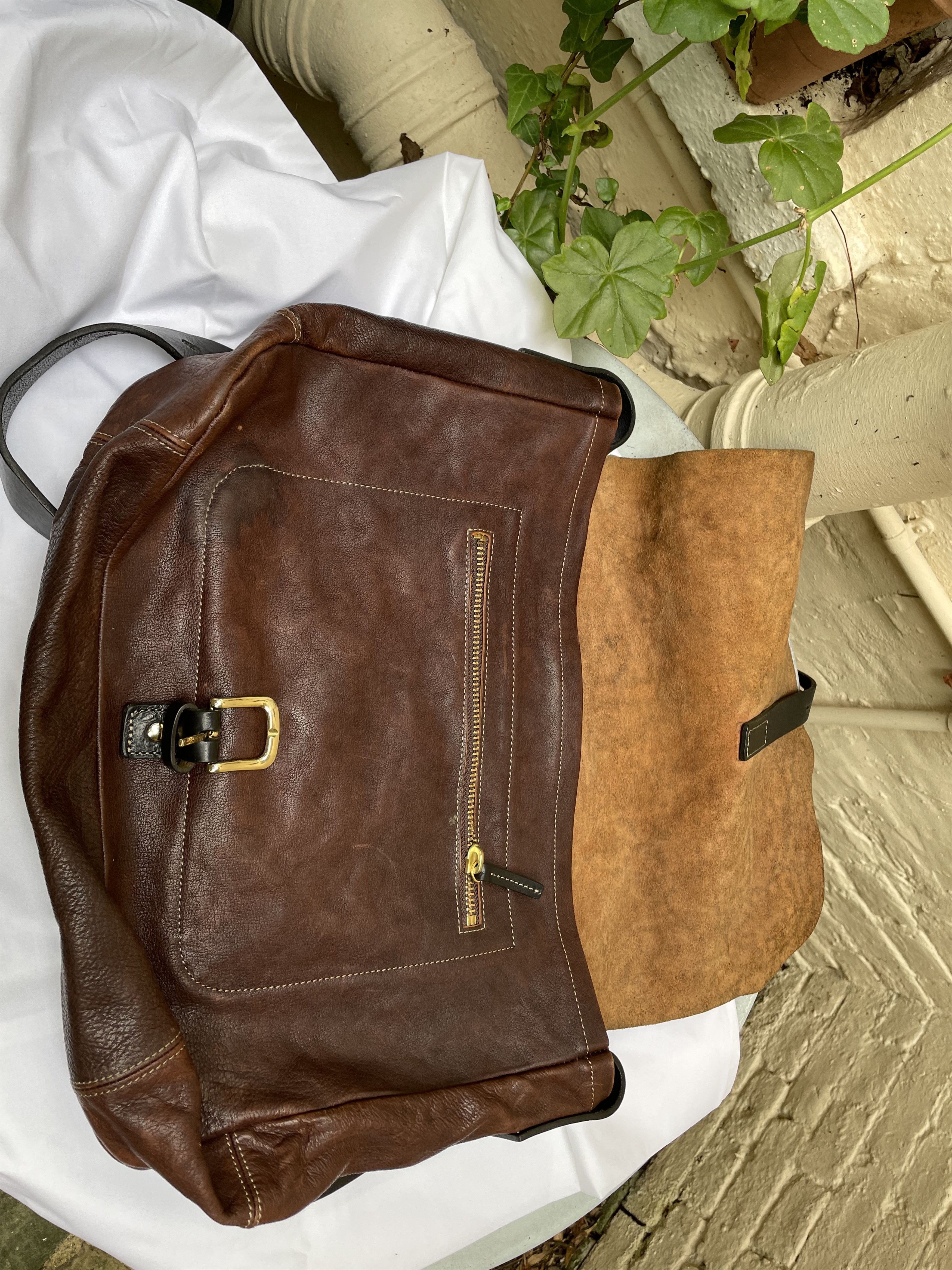 Ally Capellino Men's large leather crossbody satchel bag Size ONE SIZE - 2 Thumbnail