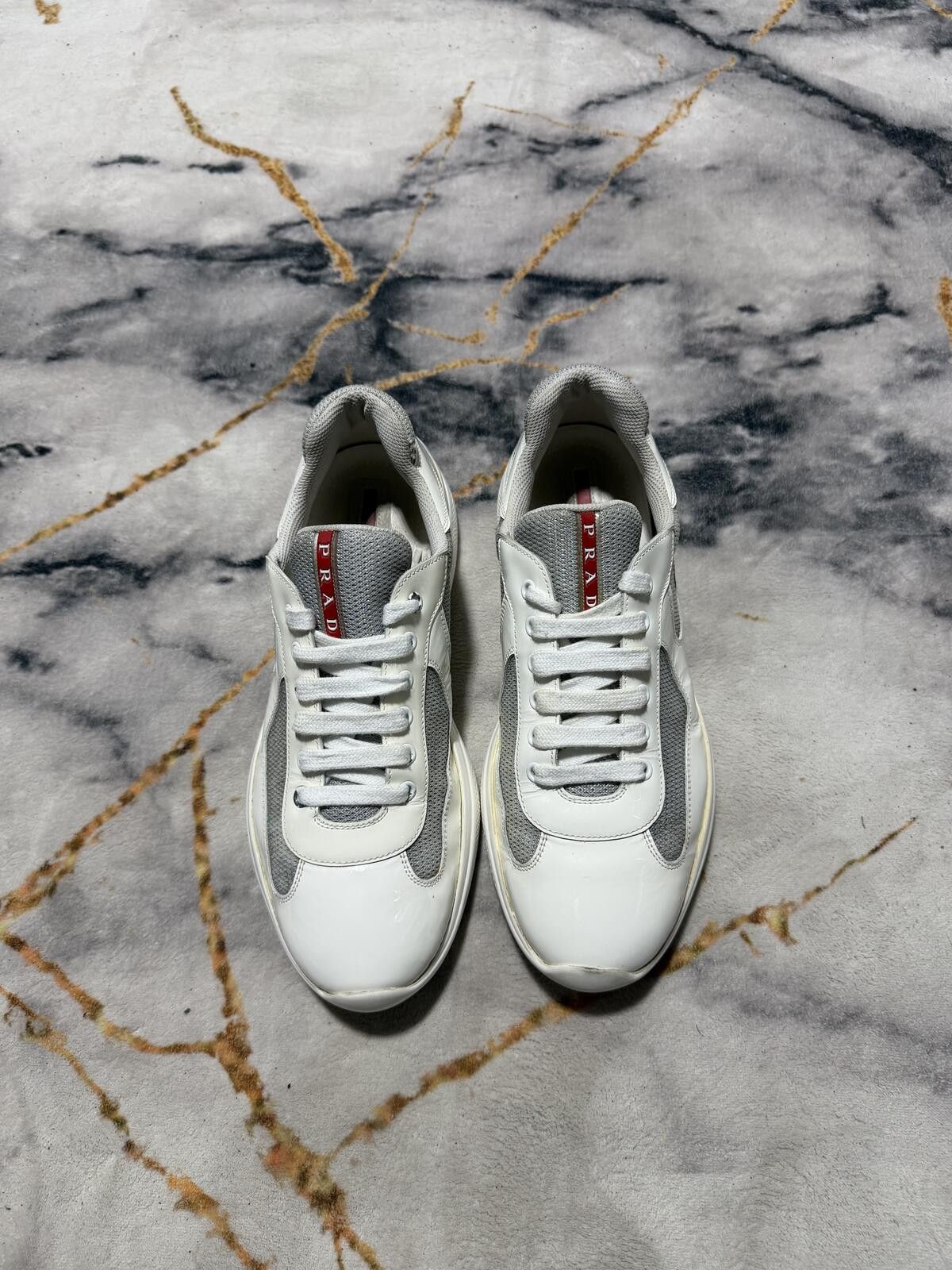 Prada Prada Americas Cup White Patent Leather Silver - Sz9US Size US 9 / EU 42 - 2 Thumbnail