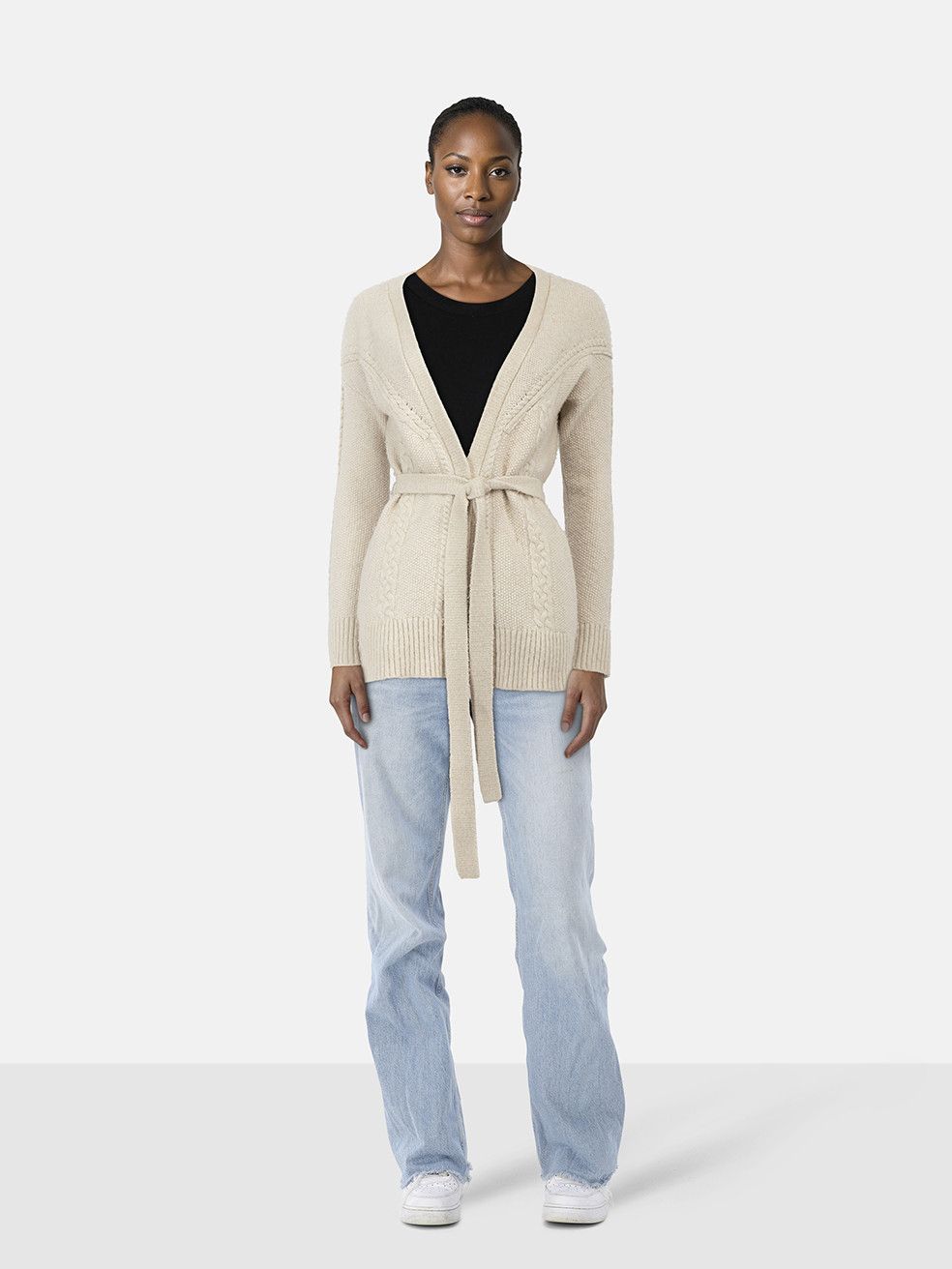 Altuzarra Ecru Wool Belted Cardigan Size S / US 4 / IT 40 - 1 Thumbnail